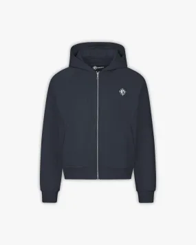 INSIDE OUT ZIP HOODIE NAVY