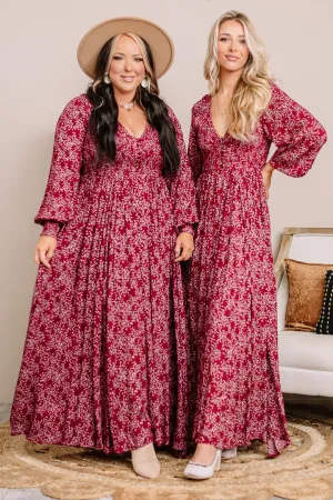 It Comes Down To This Floral Maxi Dress | Maroon