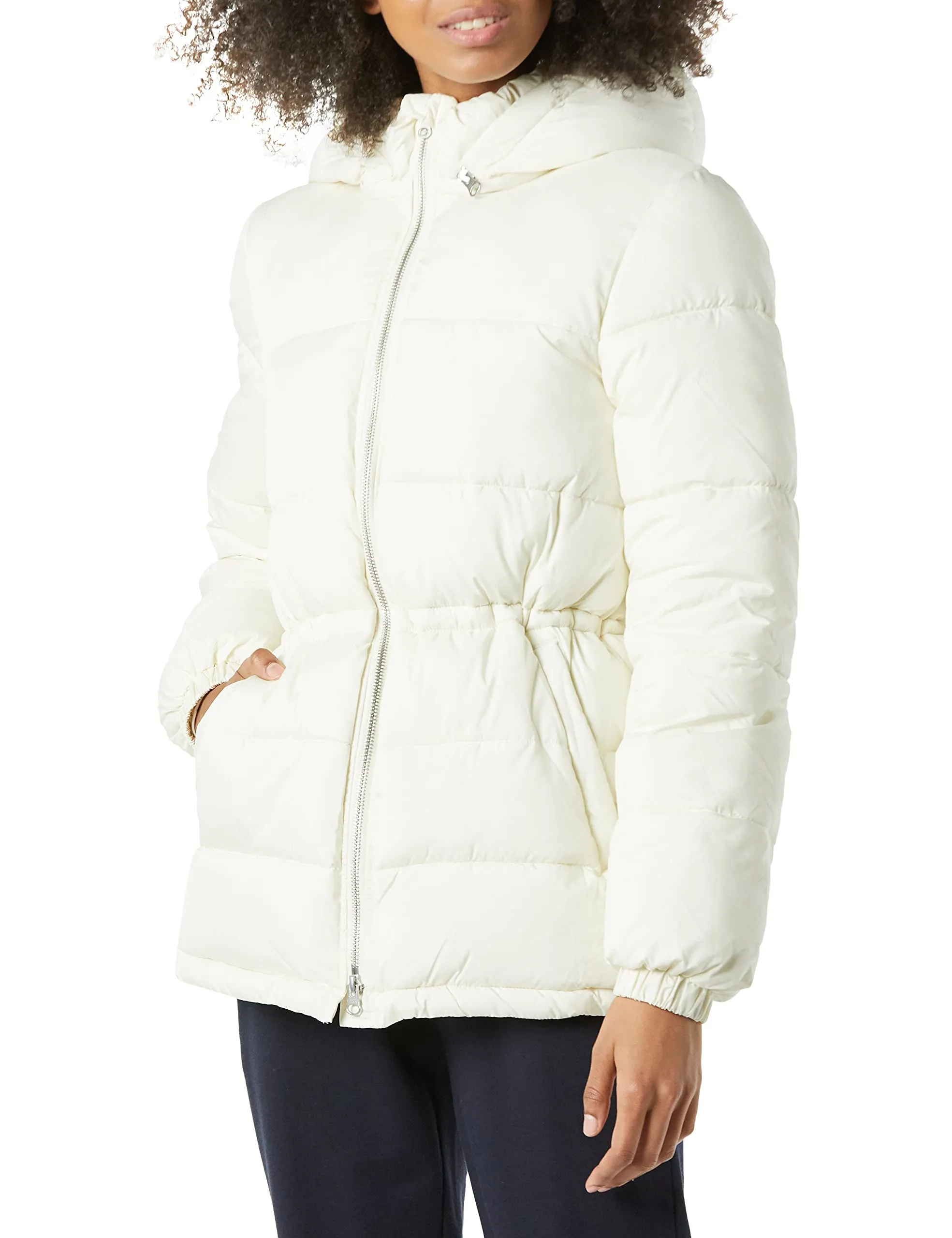 Italian Puffy Jacket with Drawstring Waist