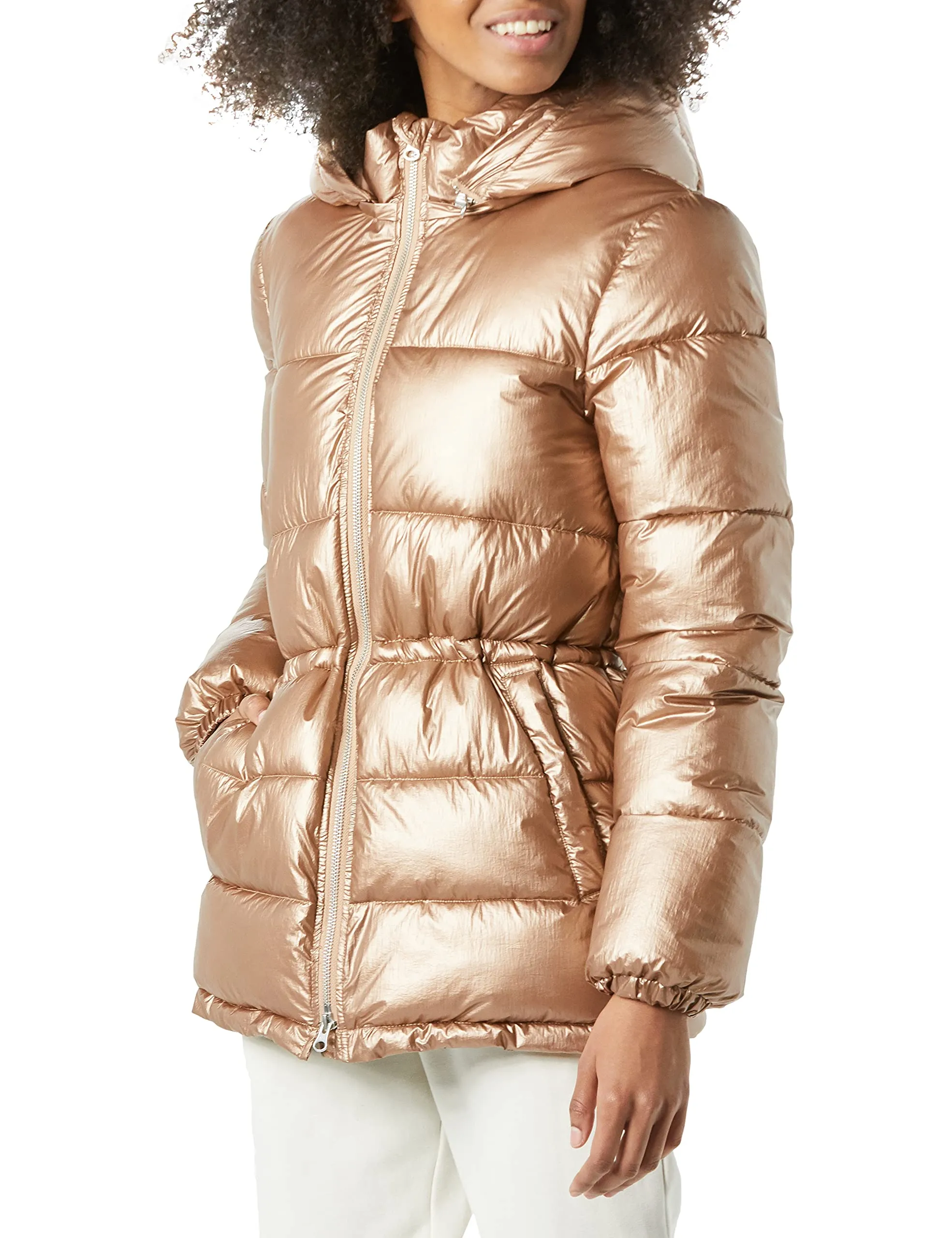 Italian Puffy Jacket with Drawstring Waist