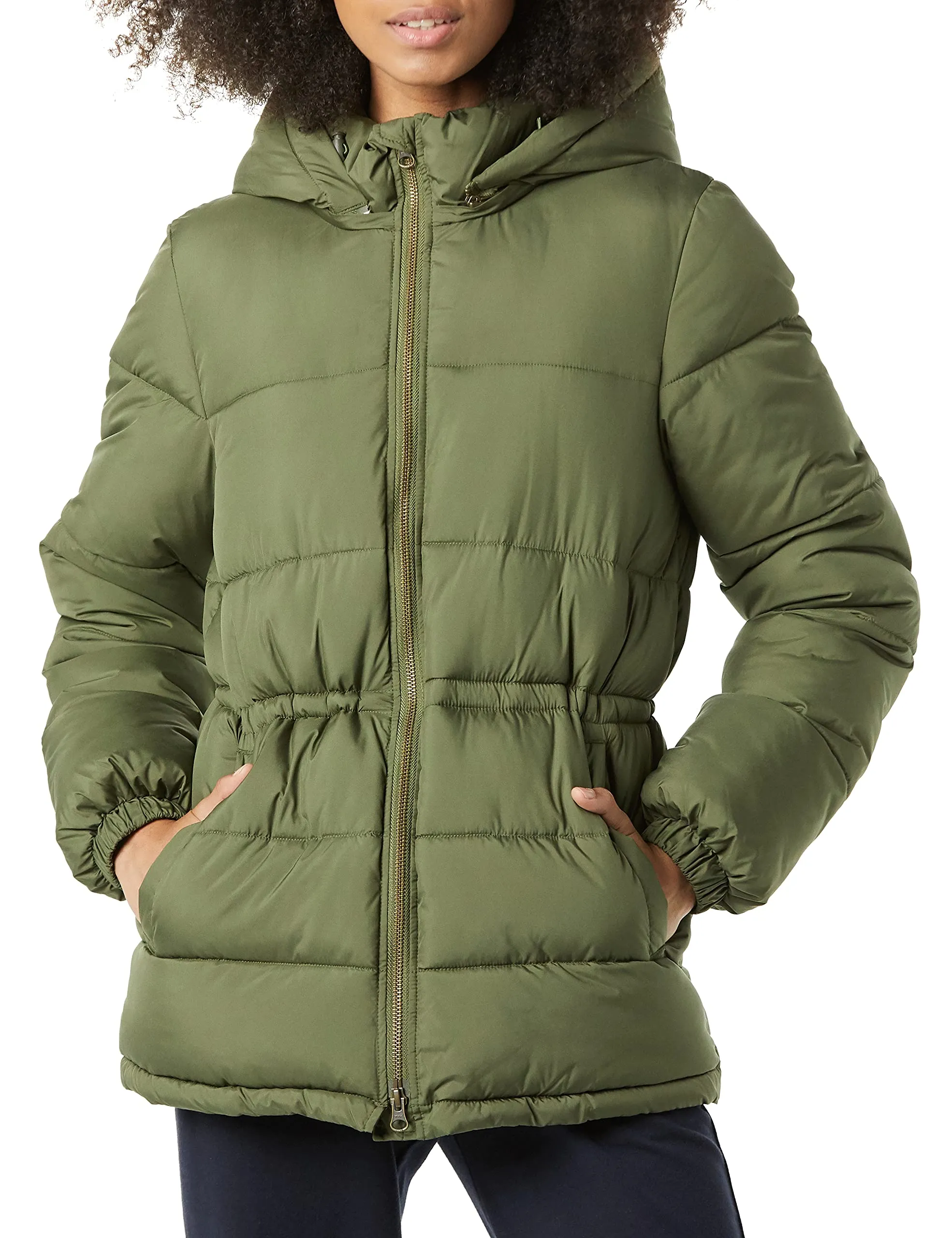 Italian Puffy Jacket with Drawstring Waist