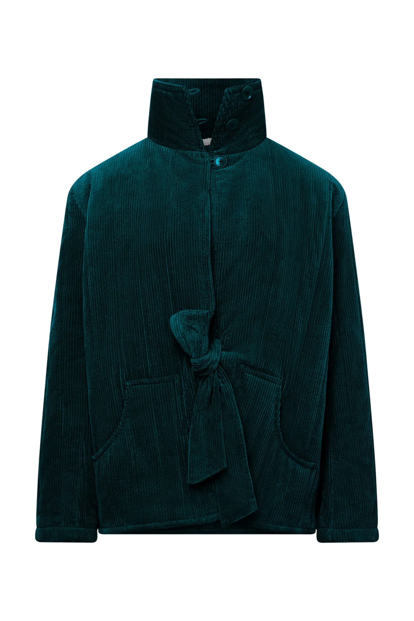 KENEILA Organic Cotton Corduroy Coat - Marine green