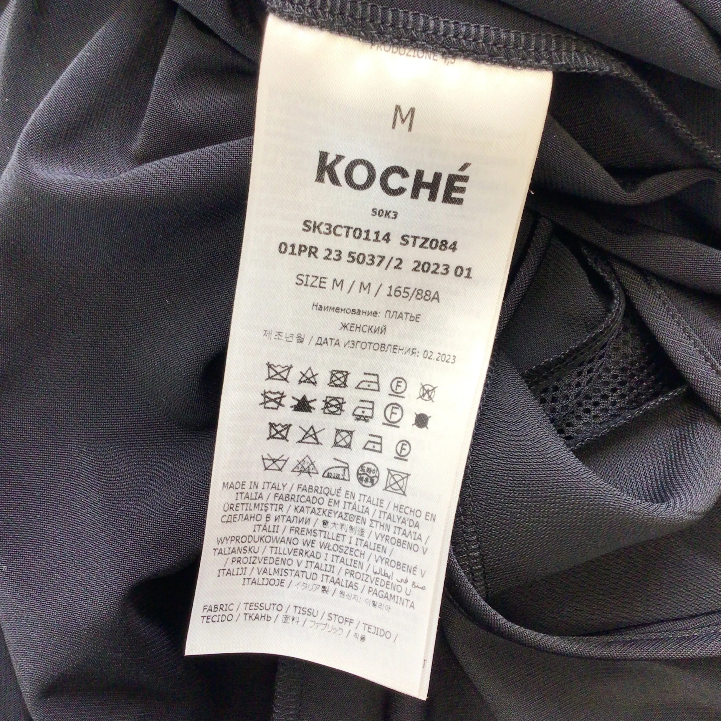 Koche Black Mesh Detail Sleeveless Long Nylon Dress