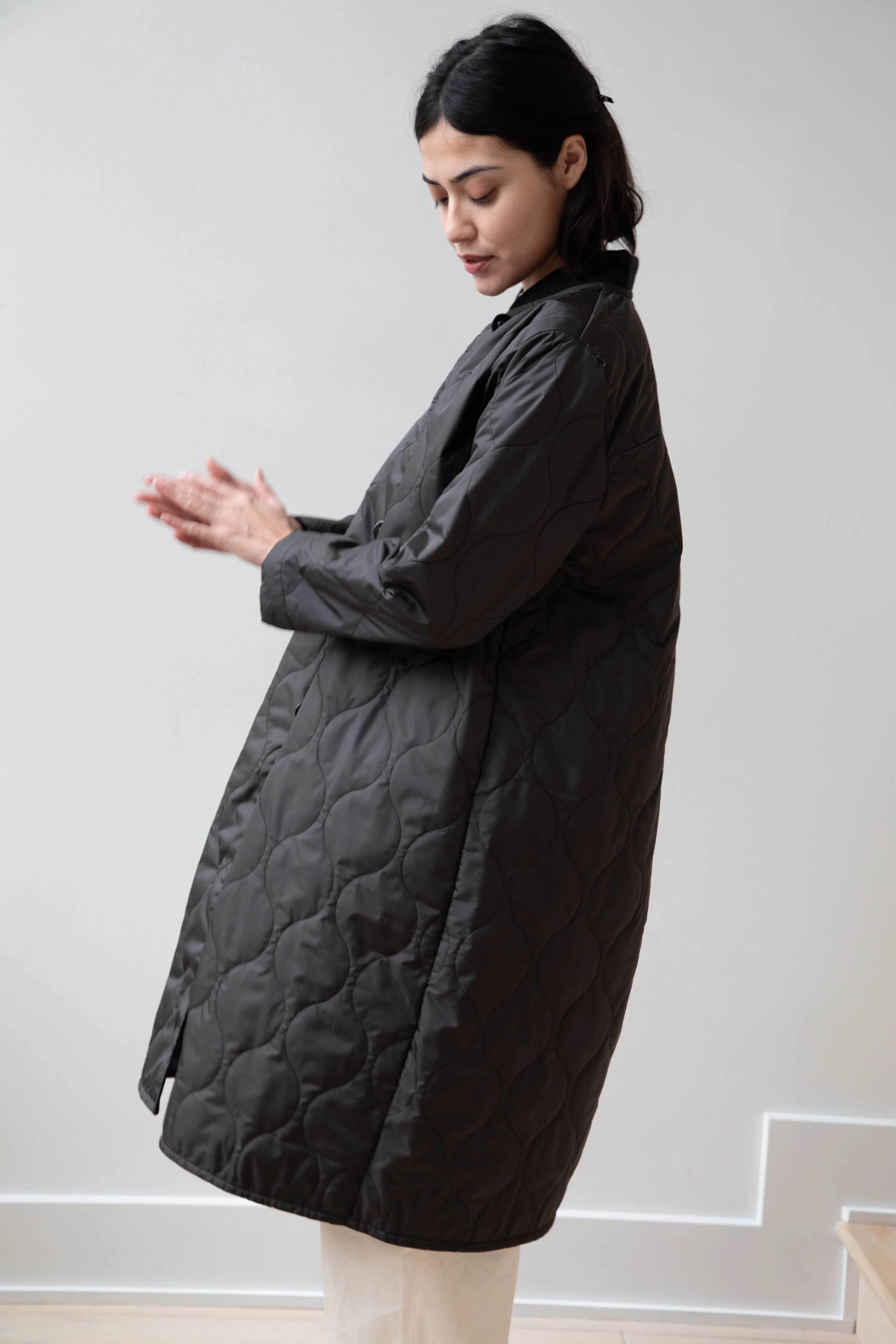 Laboratory | Nylon Quilted Coat in Black