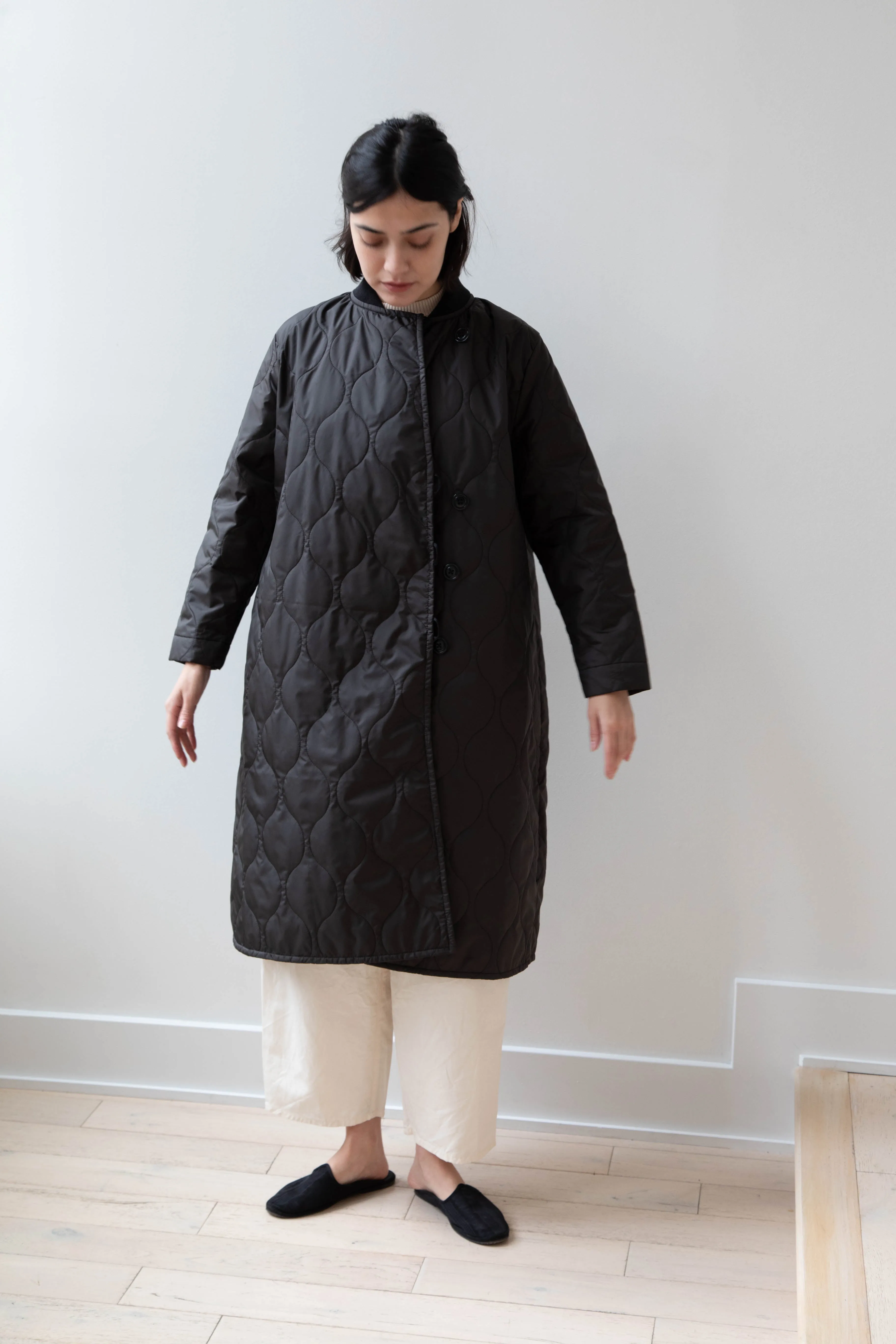 Laboratory | Nylon Quilted Coat in Black