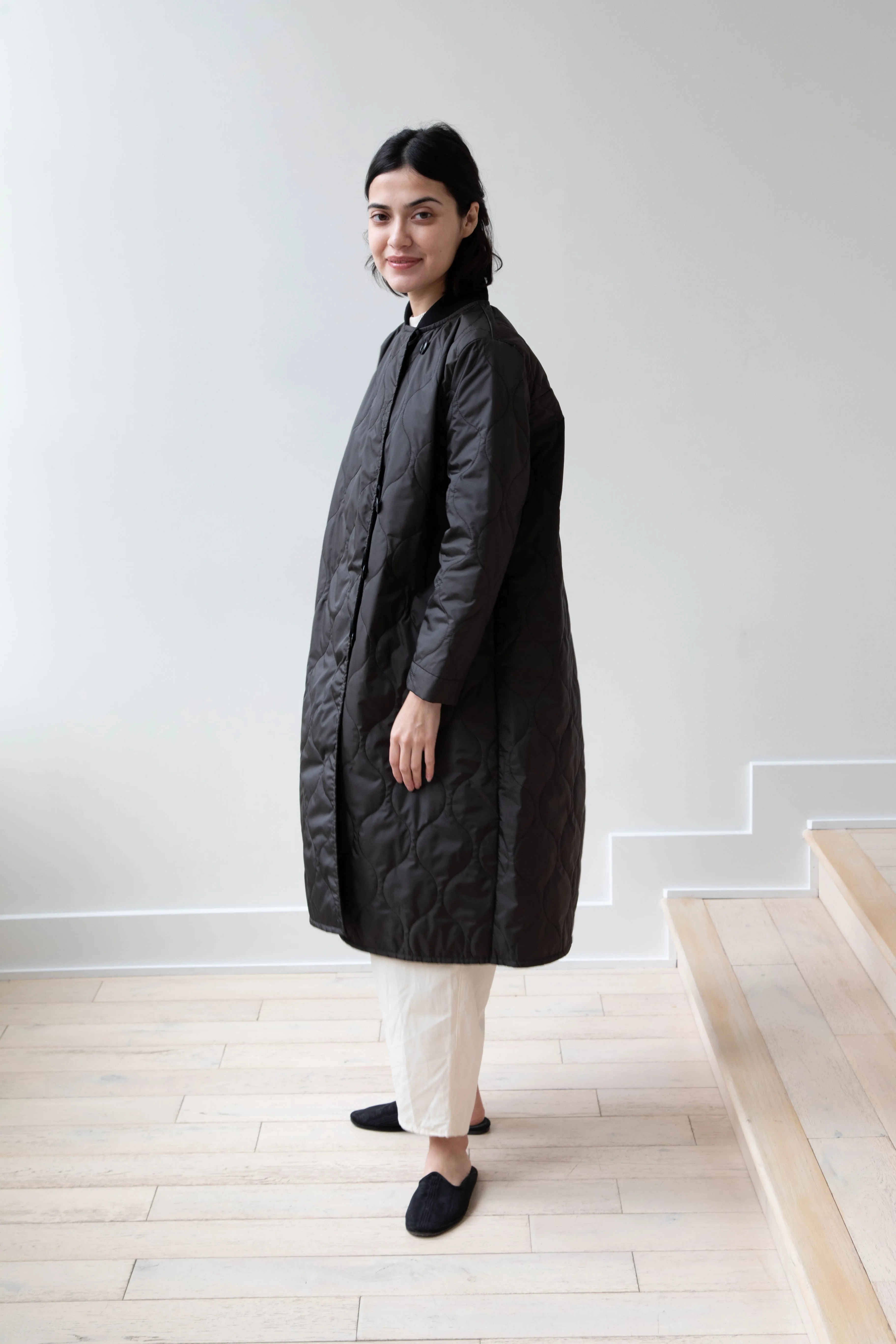 Laboratory | Nylon Quilted Coat in Black