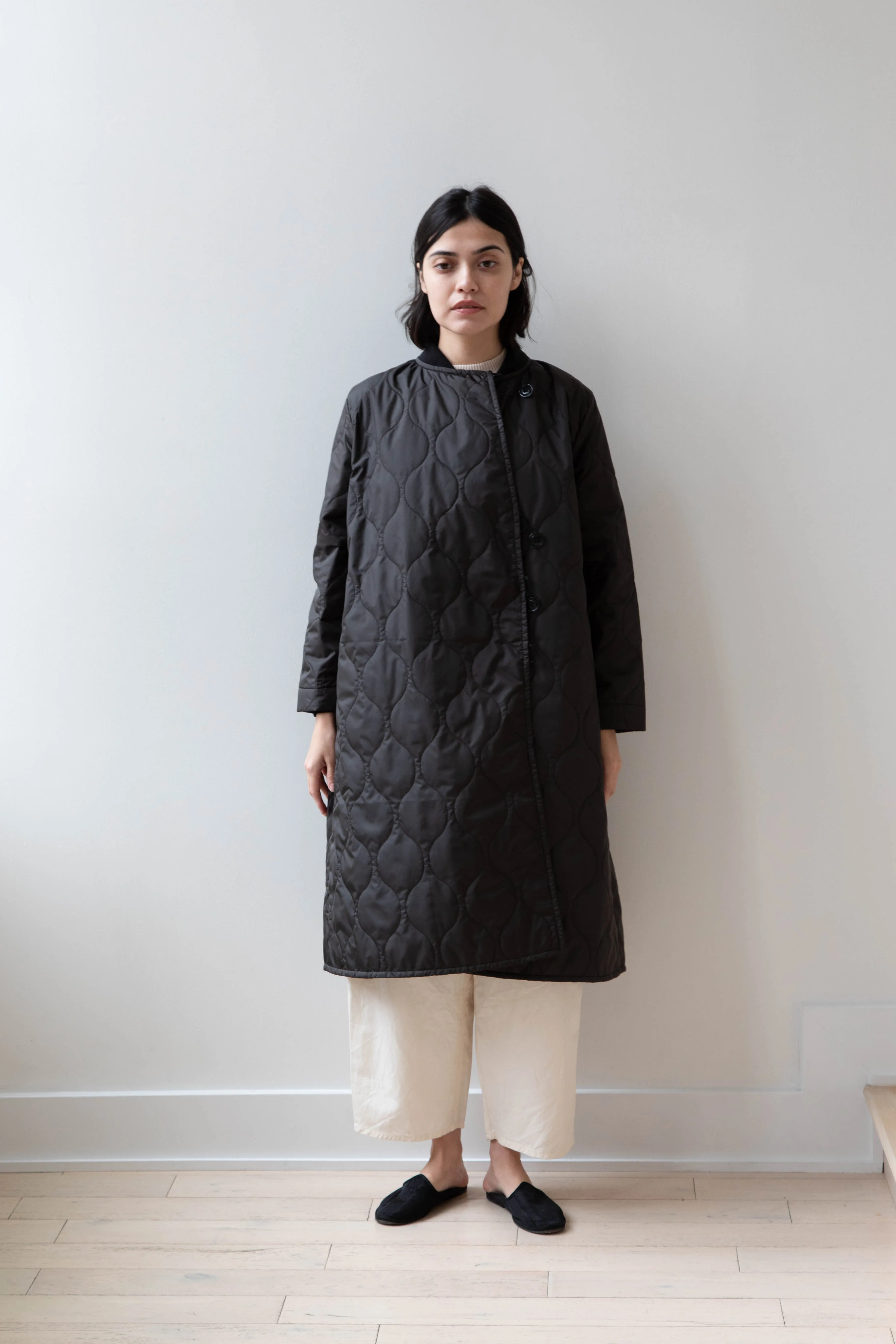 Laboratory | Nylon Quilted Coat in Black