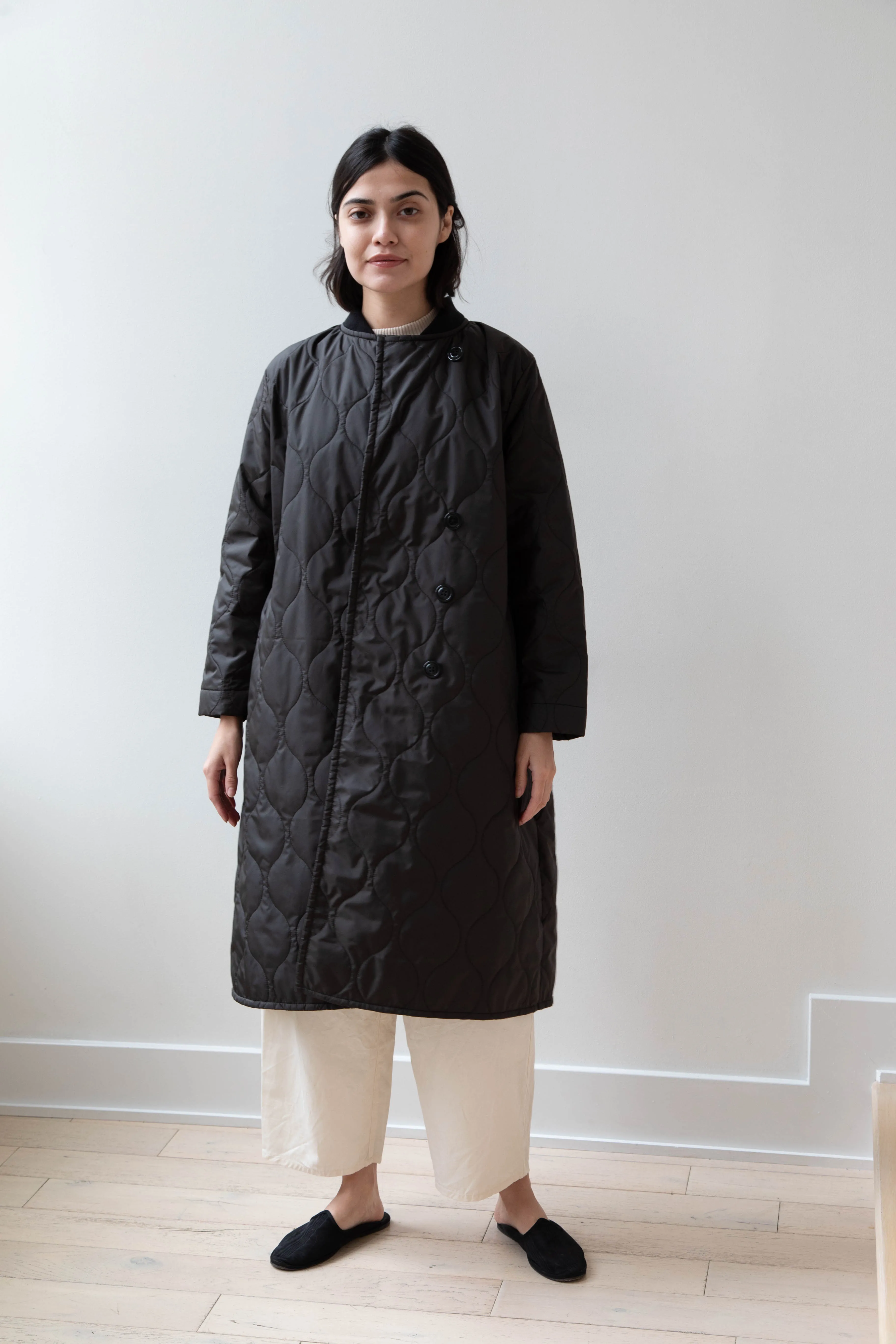 Laboratory | Nylon Quilted Coat in Black