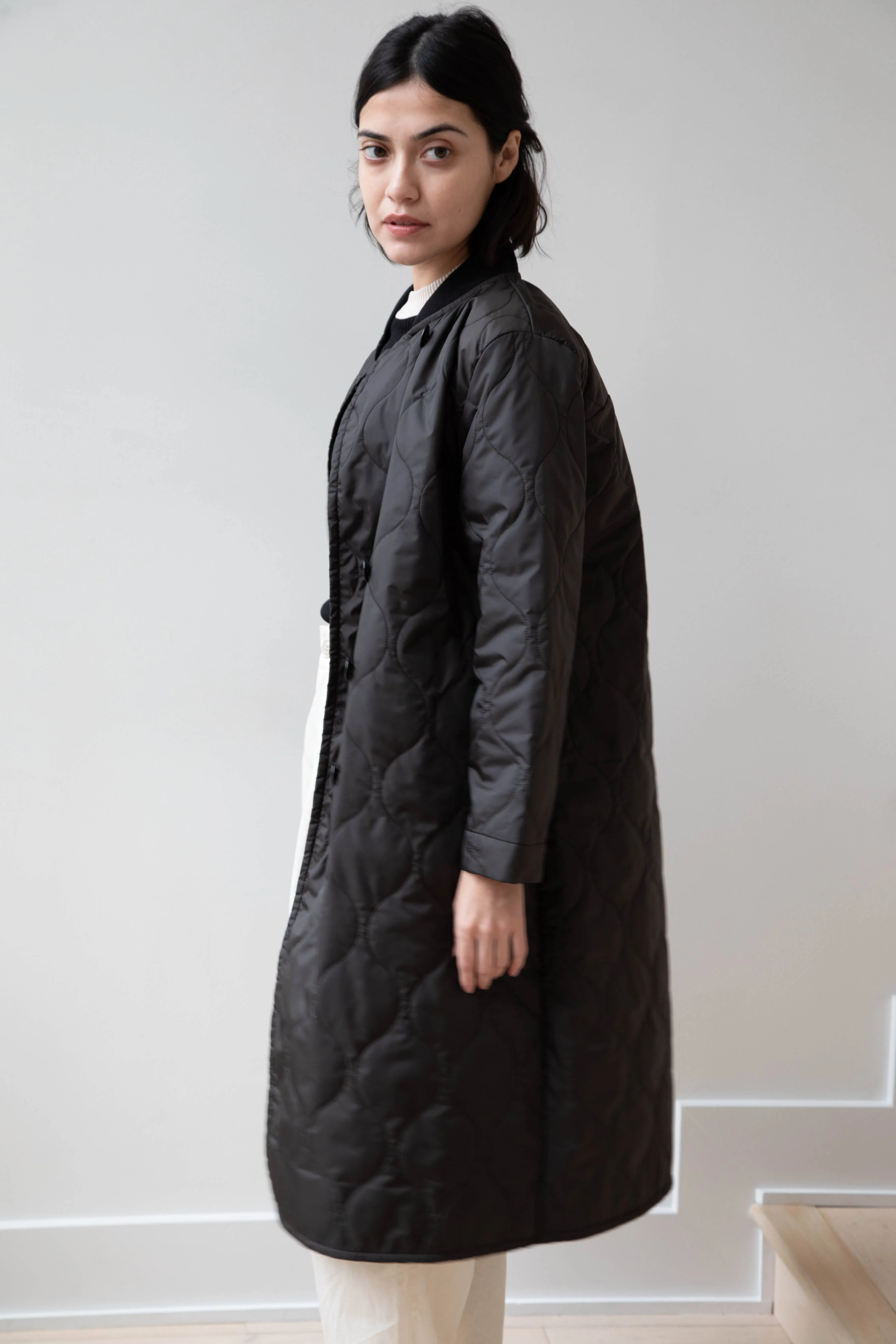 Laboratory | Nylon Quilted Coat in Black