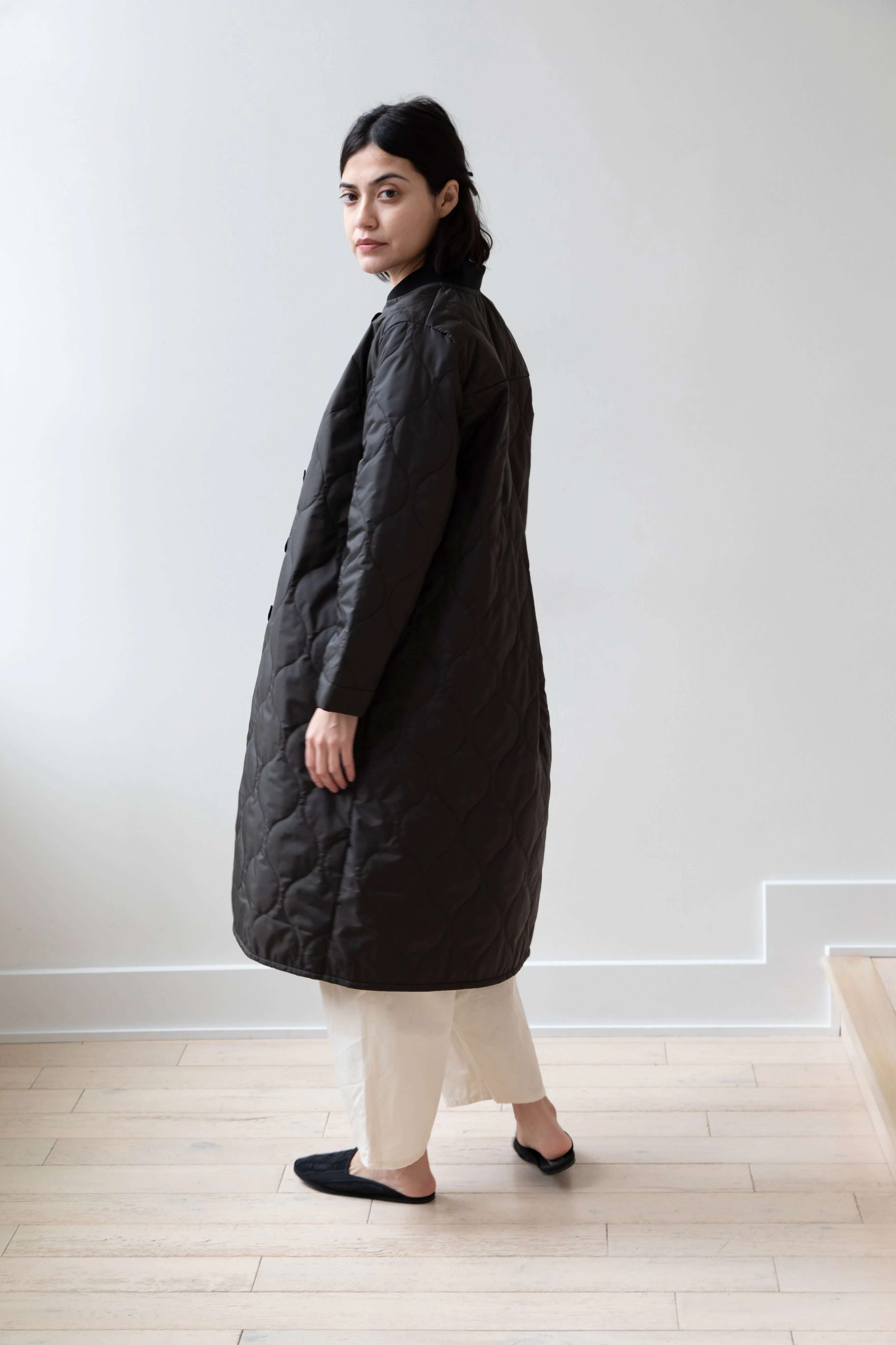 Laboratory | Nylon Quilted Coat in Black