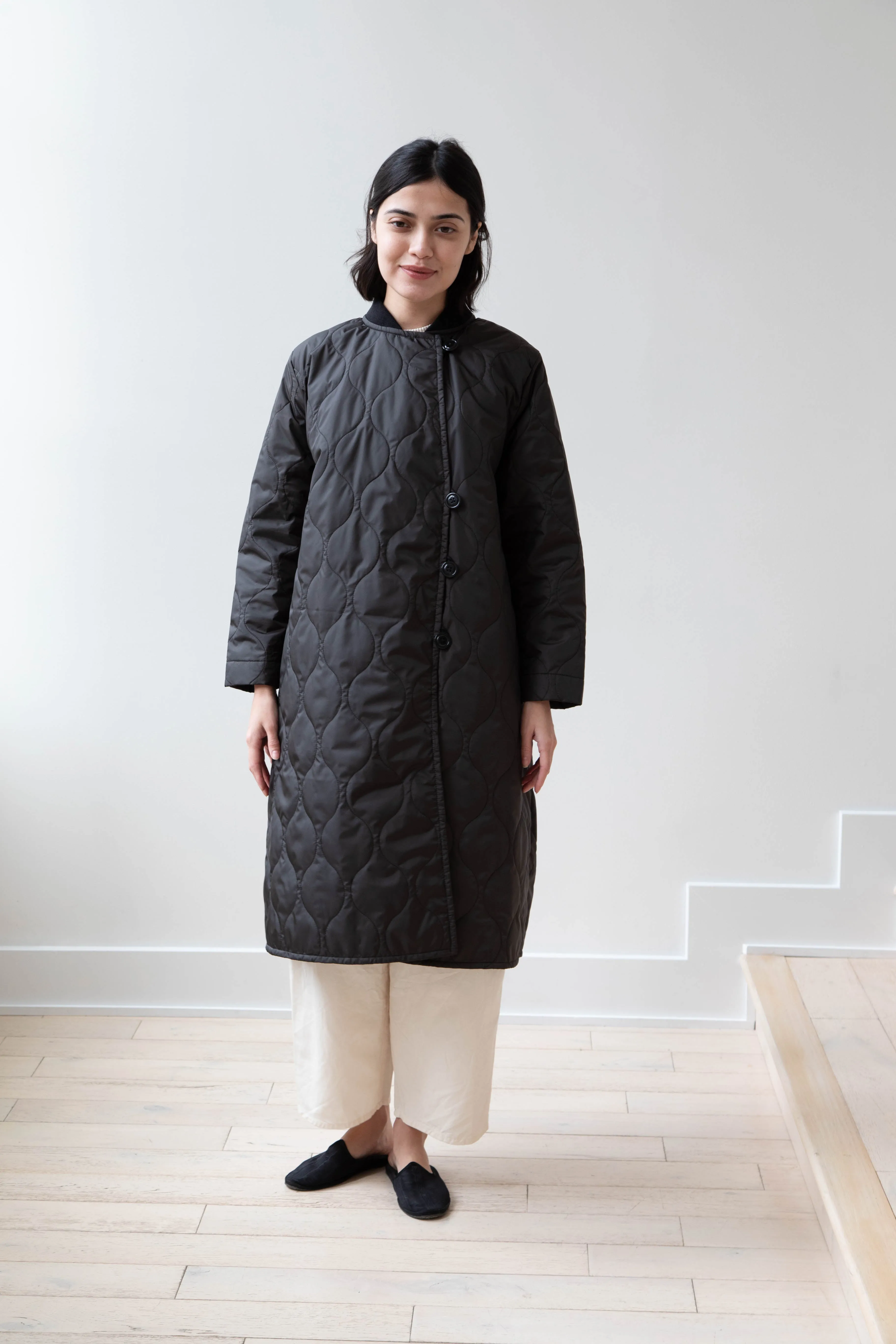 Laboratory | Nylon Quilted Coat in Black