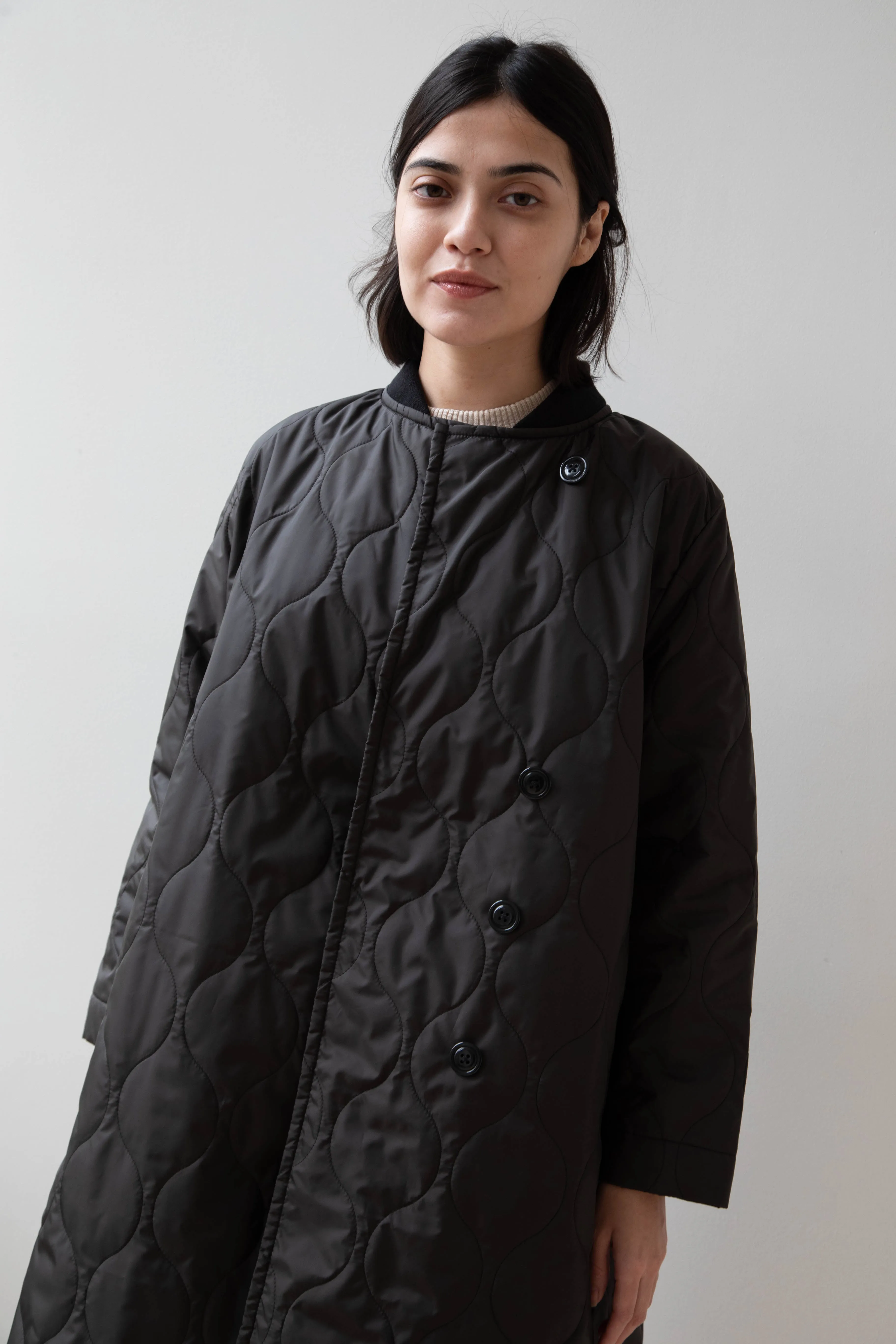 Laboratory | Nylon Quilted Coat in Black