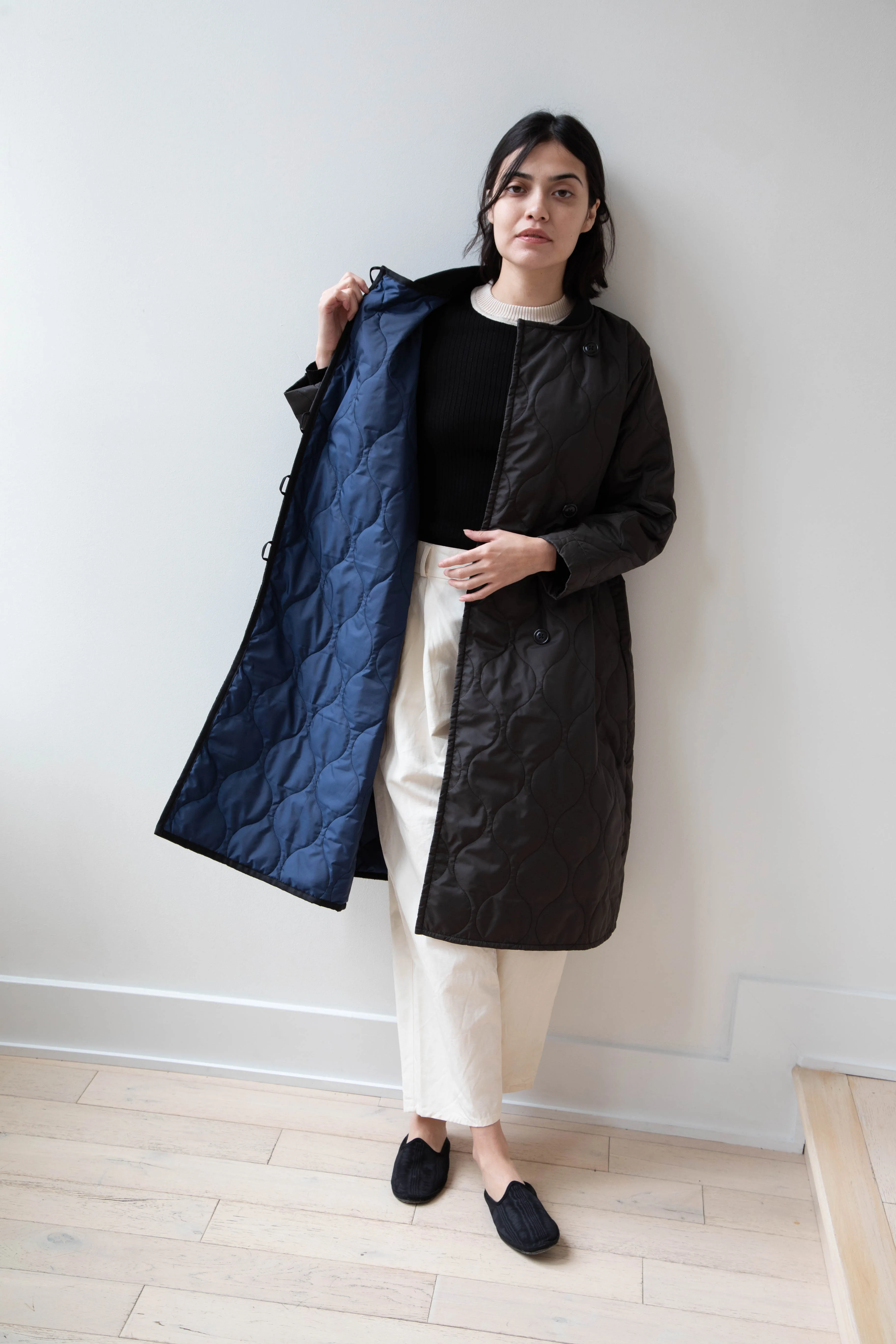 Laboratory | Nylon Quilted Coat in Black