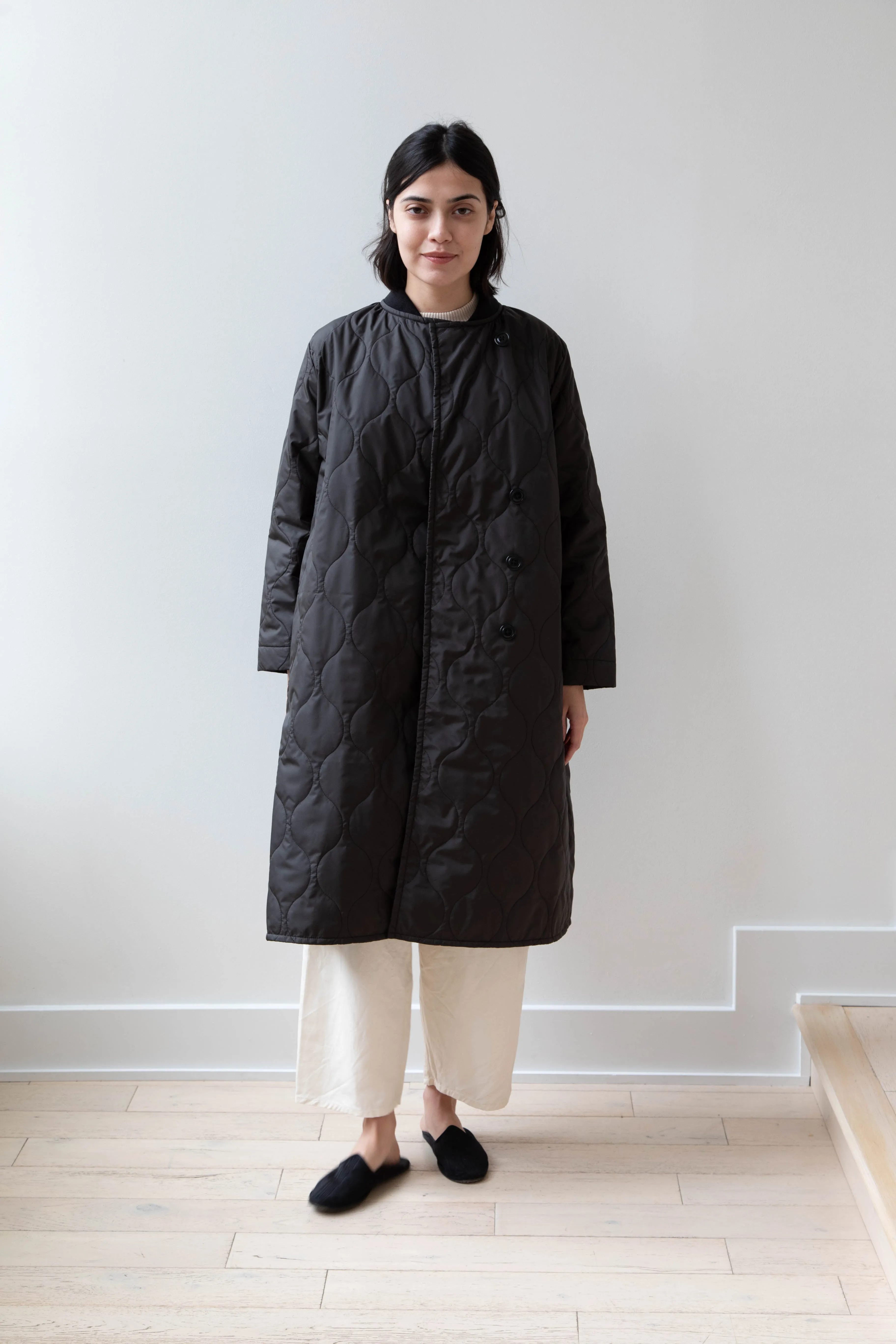 Laboratory | Nylon Quilted Coat in Black