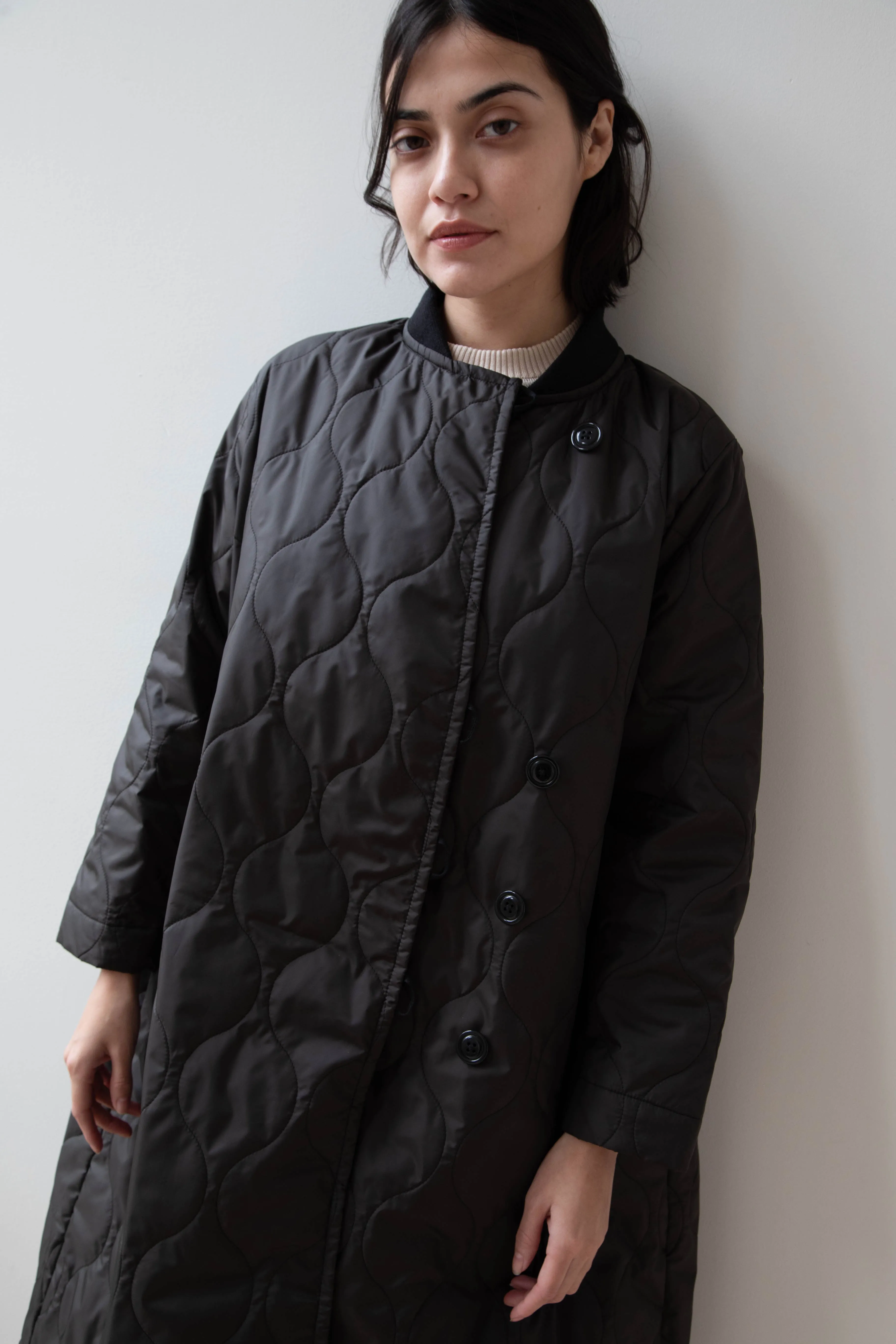 Laboratory | Nylon Quilted Coat in Black