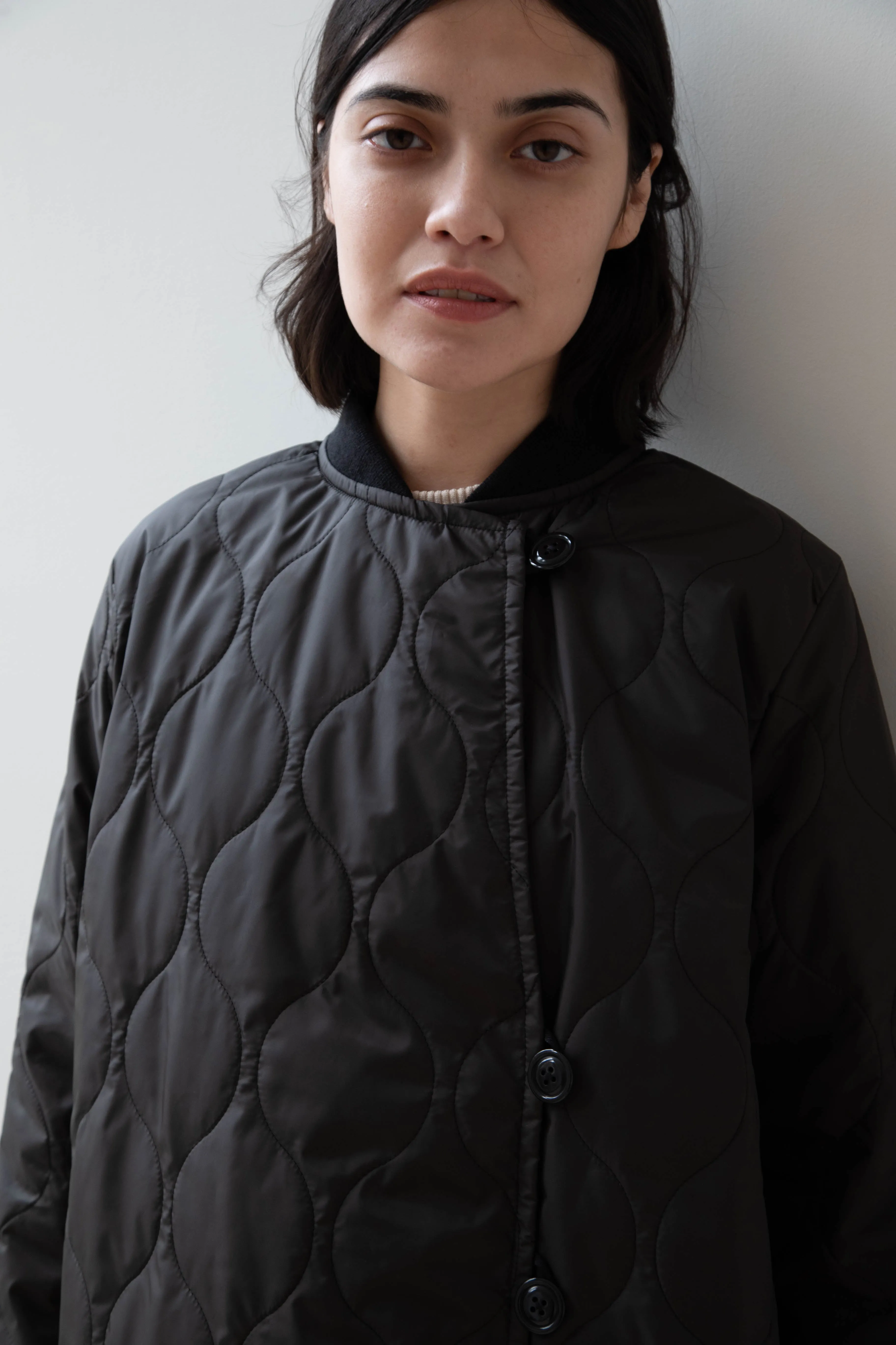 Laboratory | Nylon Quilted Coat in Black