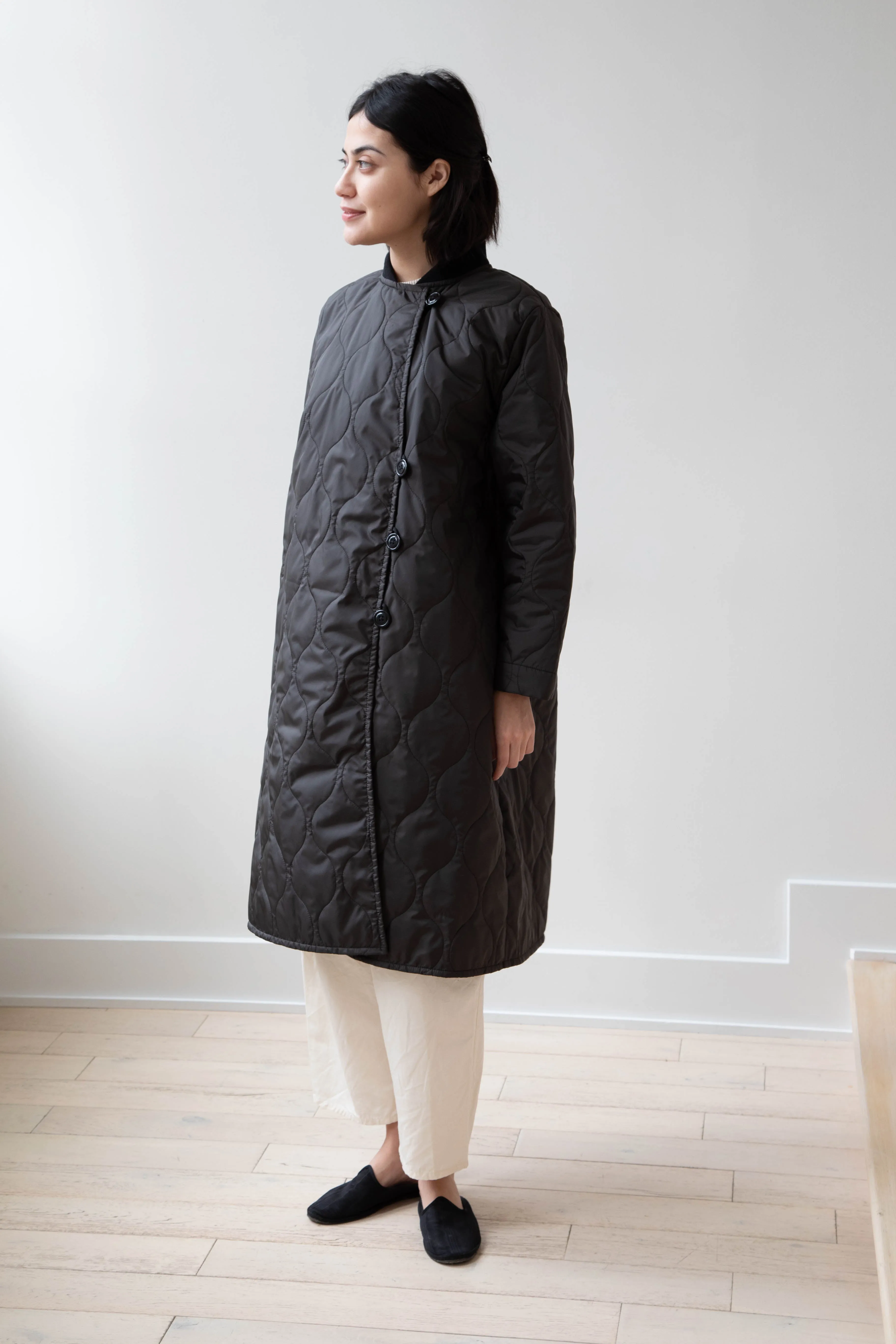 Laboratory | Nylon Quilted Coat in Black