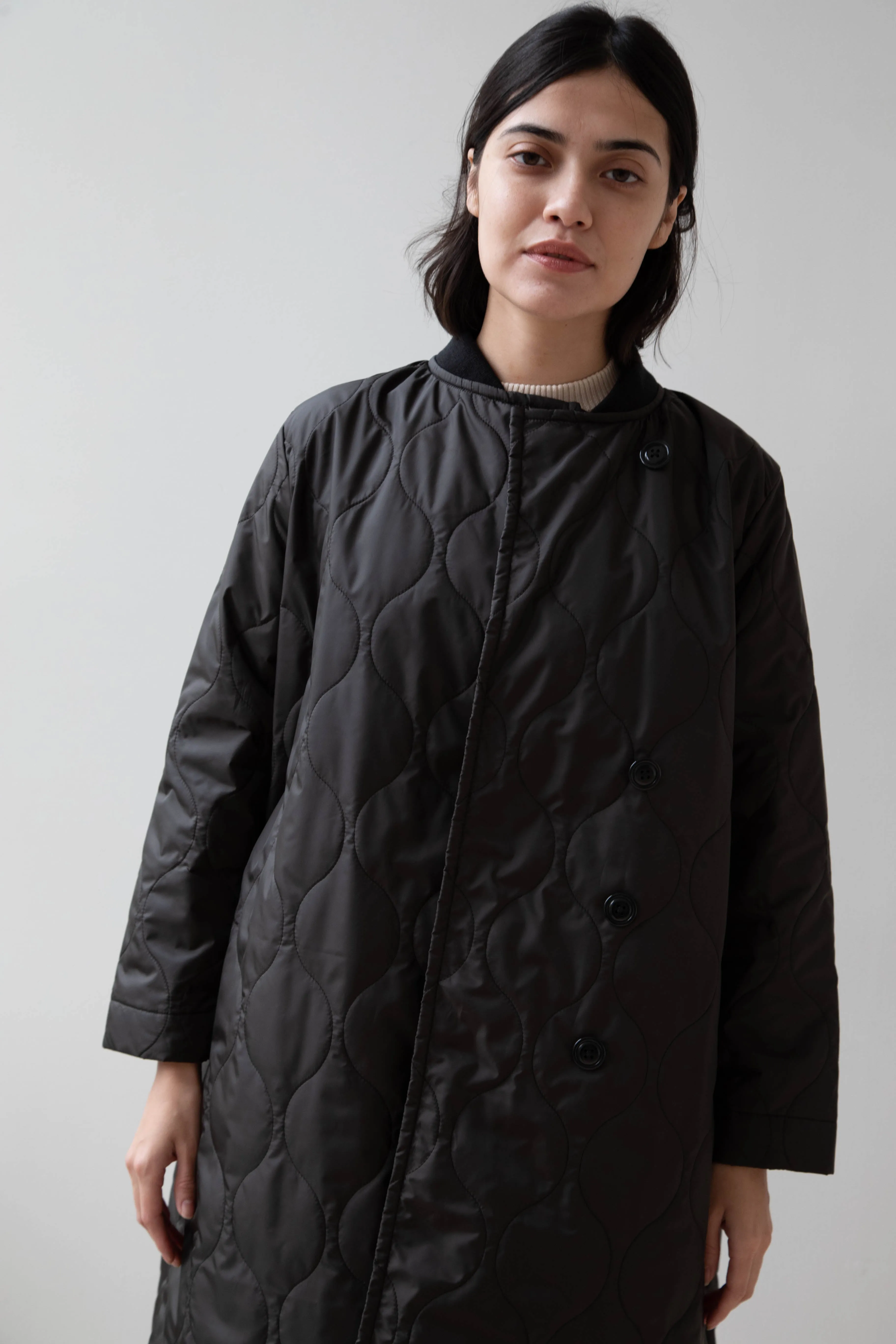 Laboratory | Nylon Quilted Coat in Black