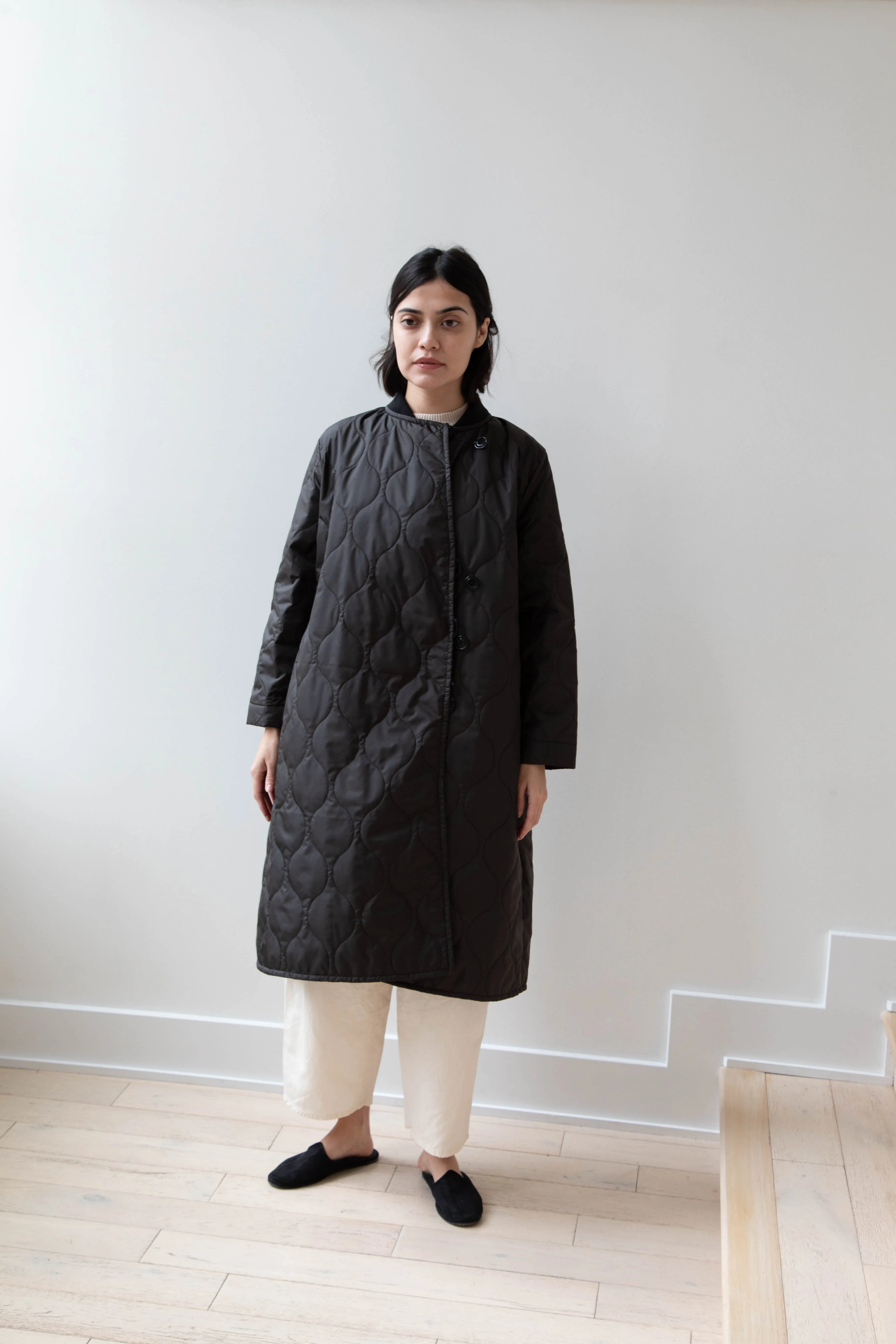 Laboratory | Nylon Quilted Coat in Black