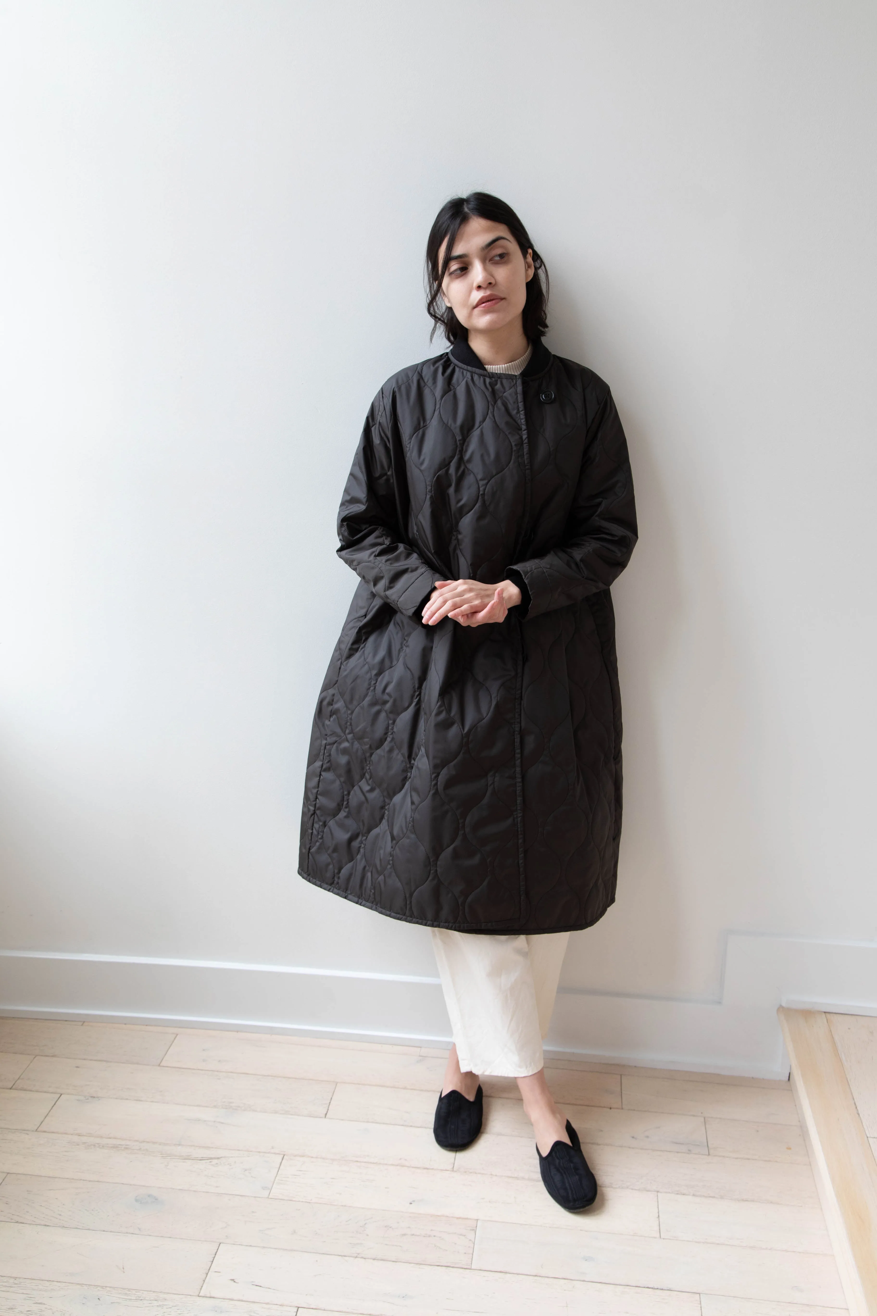 Laboratory | Nylon Quilted Coat in Black