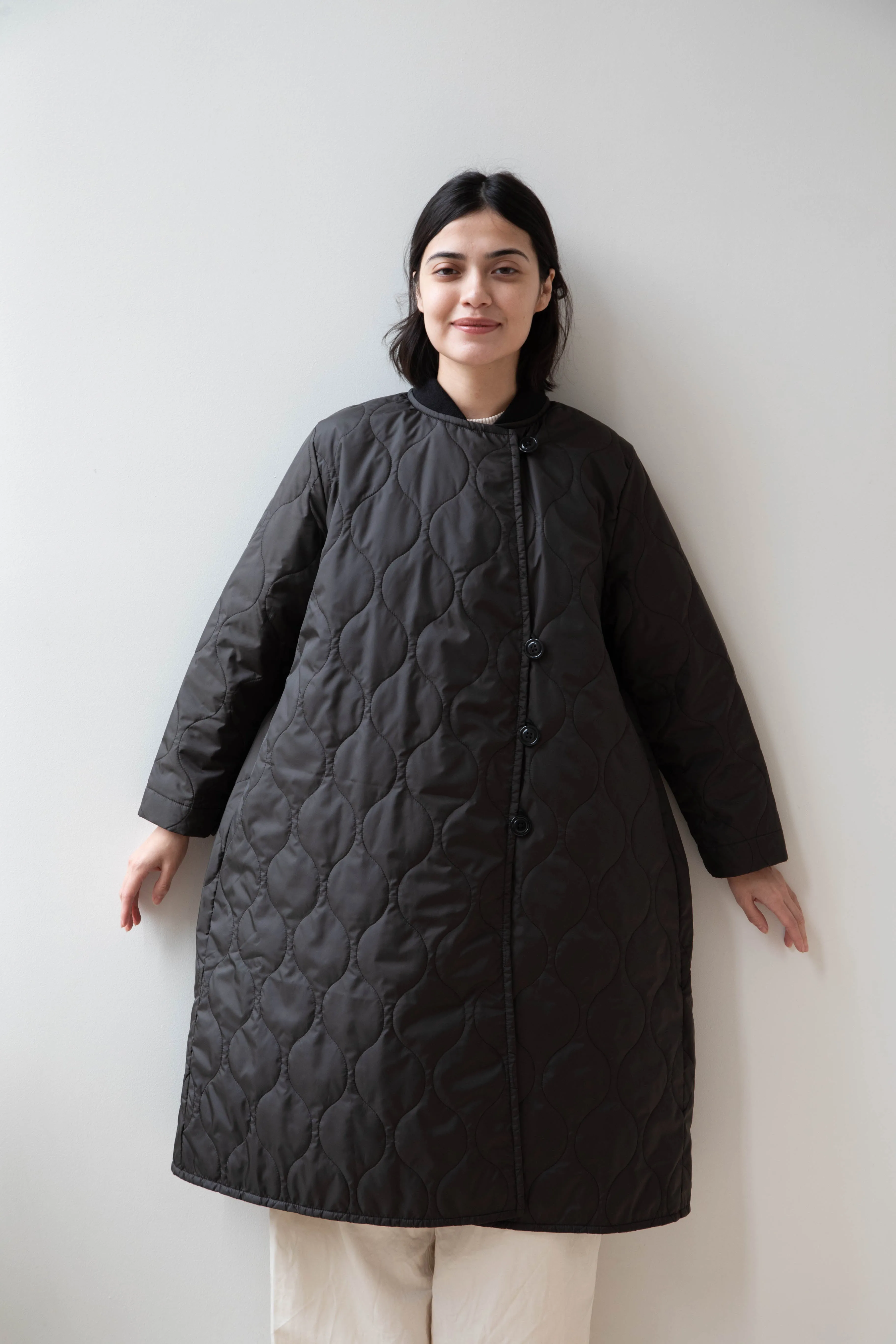 Laboratory | Nylon Quilted Coat in Black