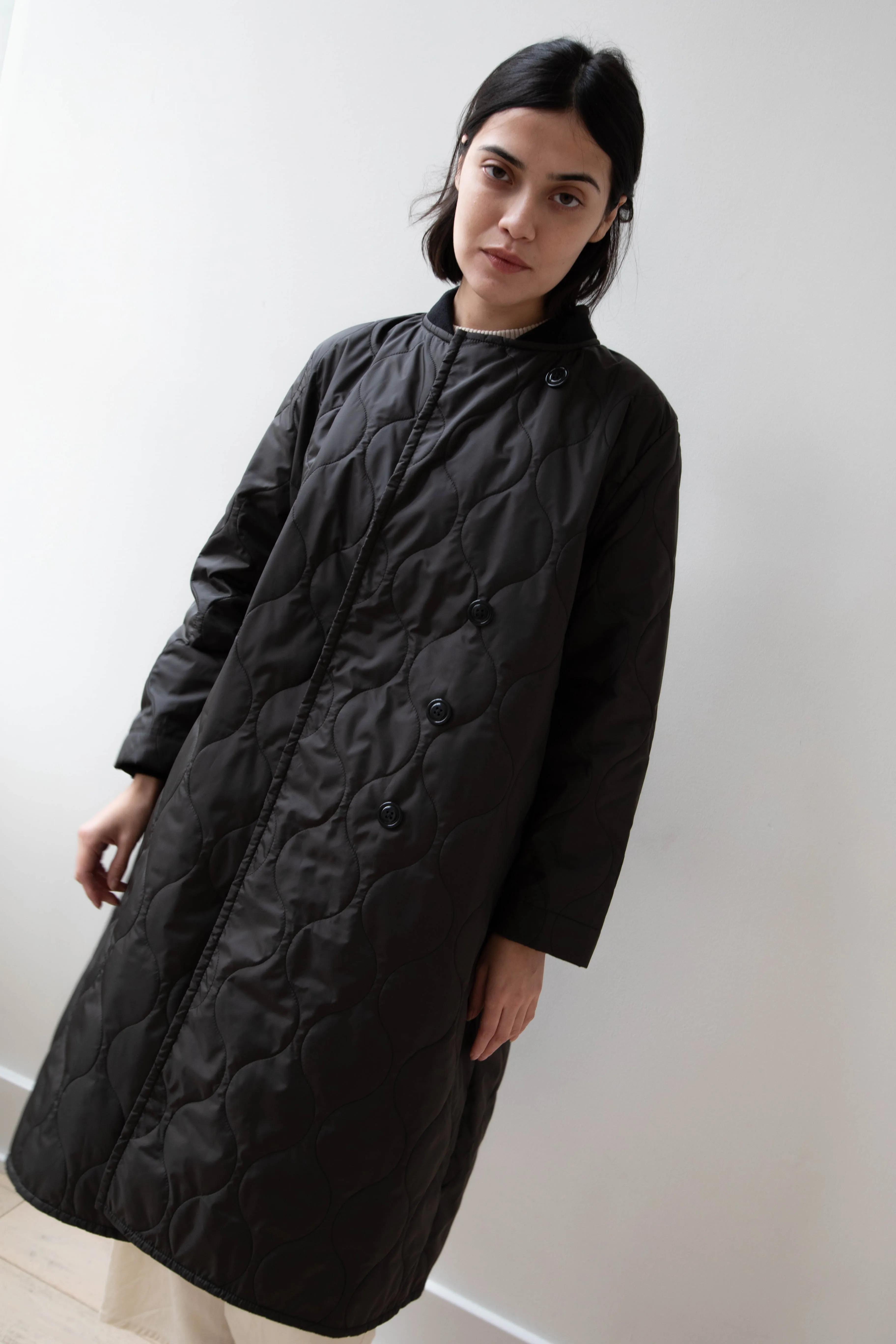 Laboratory | Nylon Quilted Coat in Black