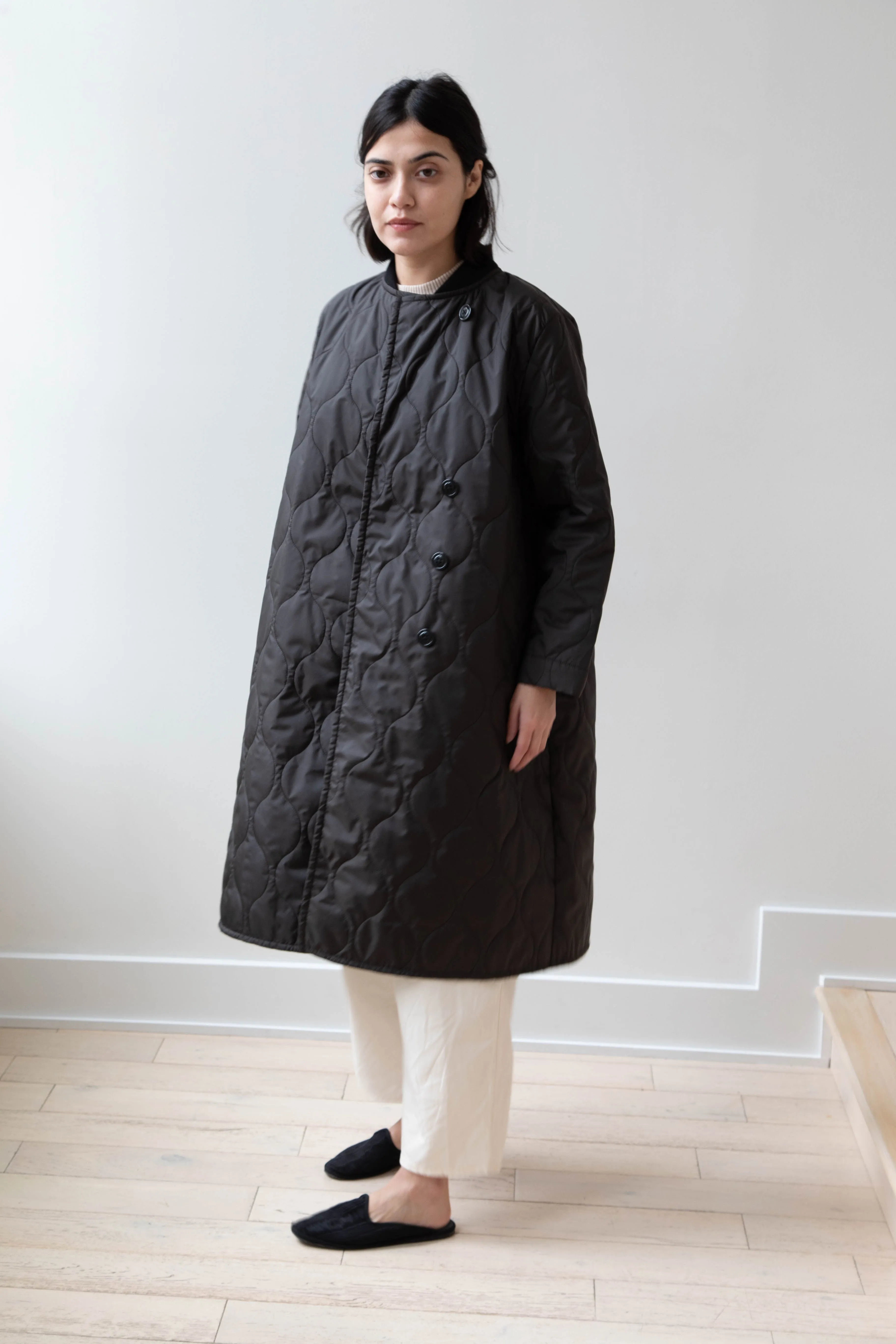 Laboratory | Nylon Quilted Coat in Black