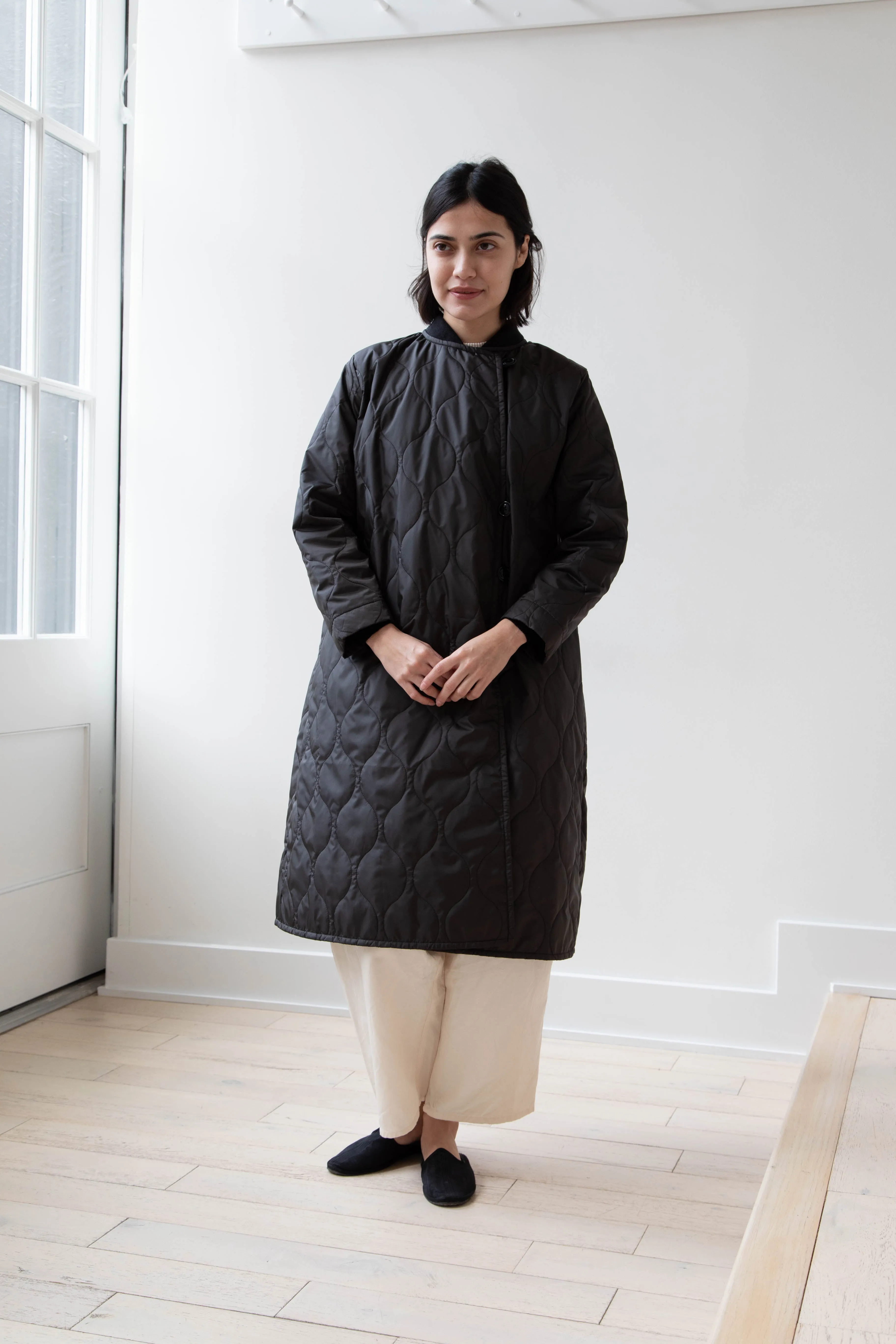 Laboratory | Nylon Quilted Coat in Black