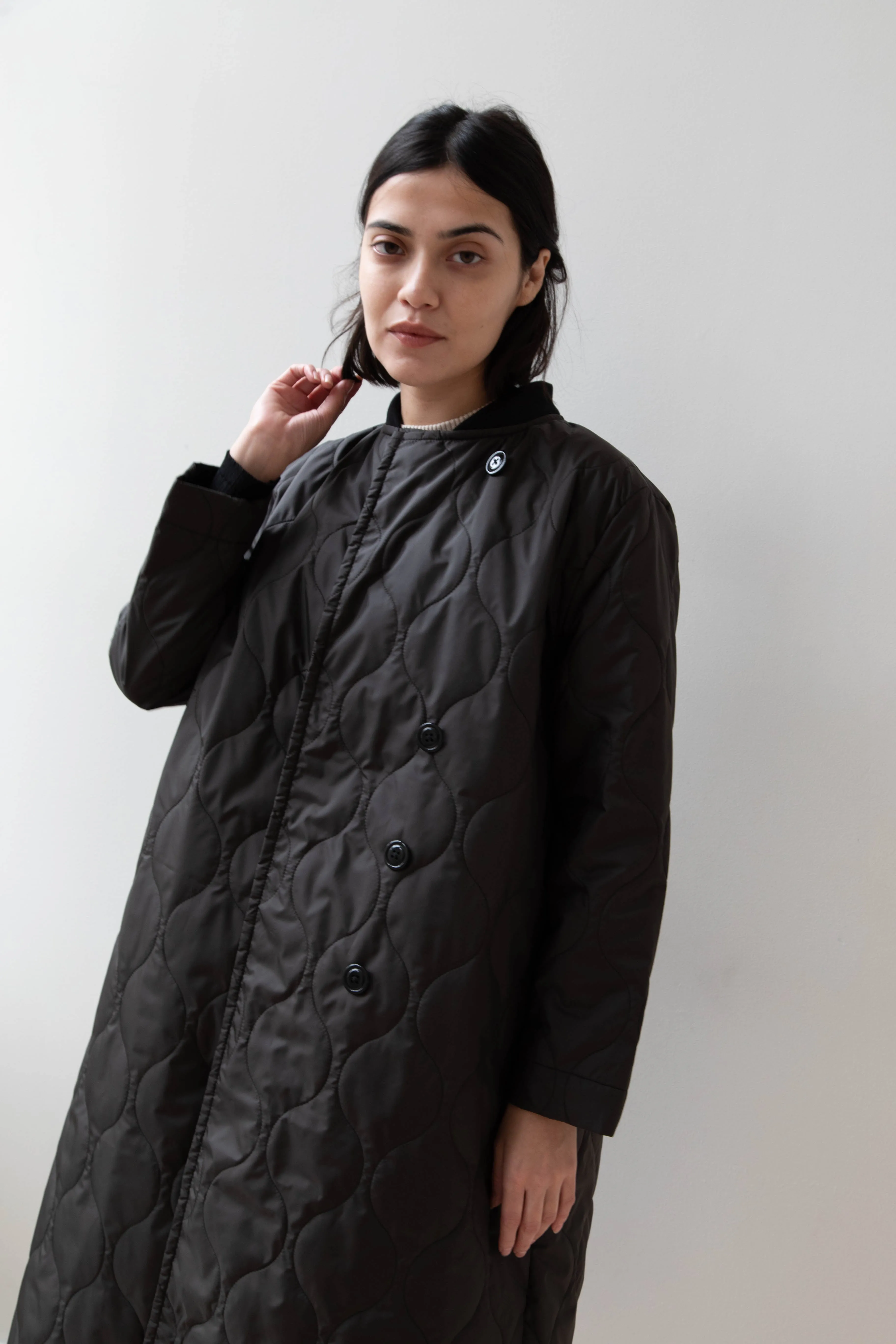 Laboratory | Nylon Quilted Coat in Black