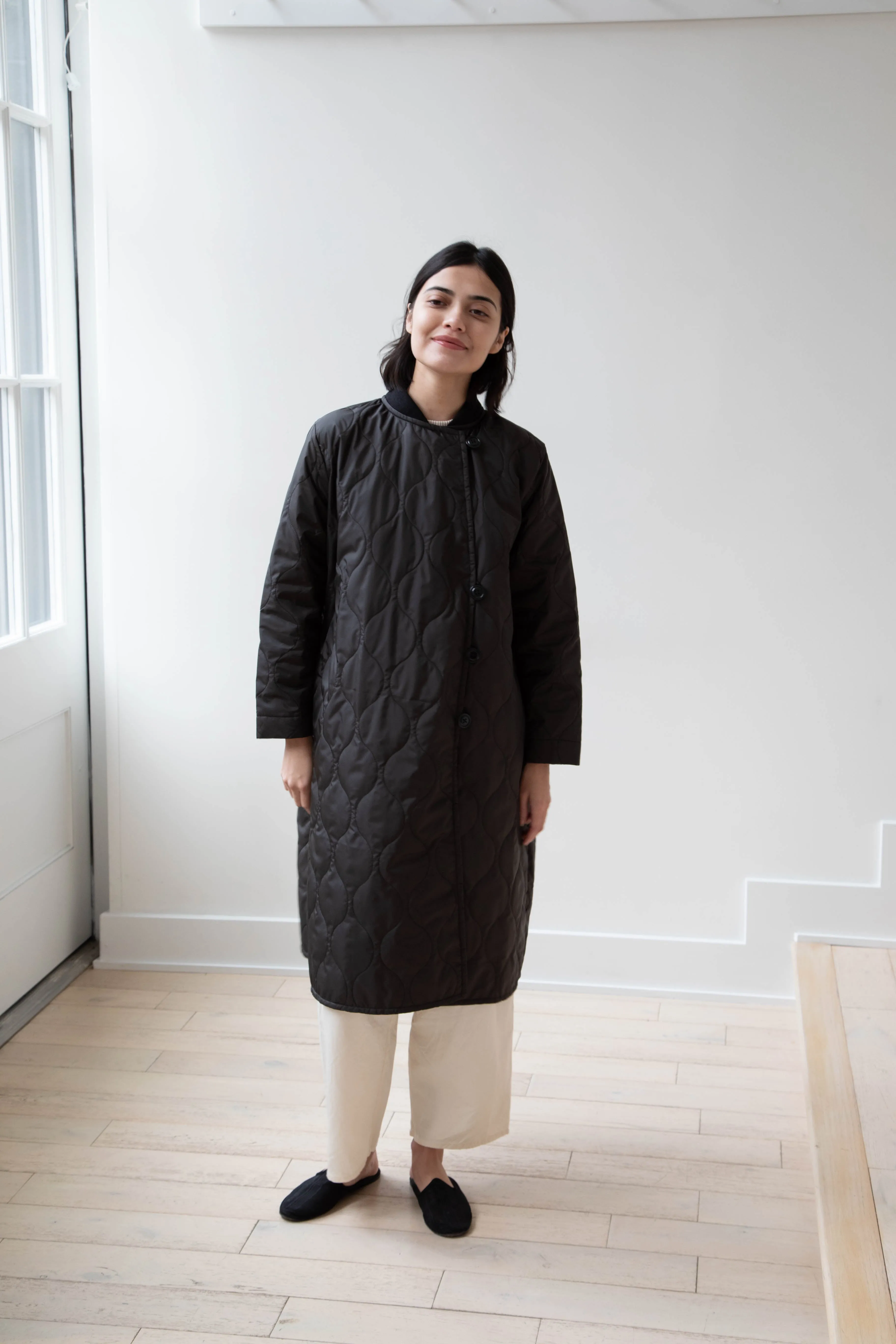 Laboratory | Nylon Quilted Coat in Black