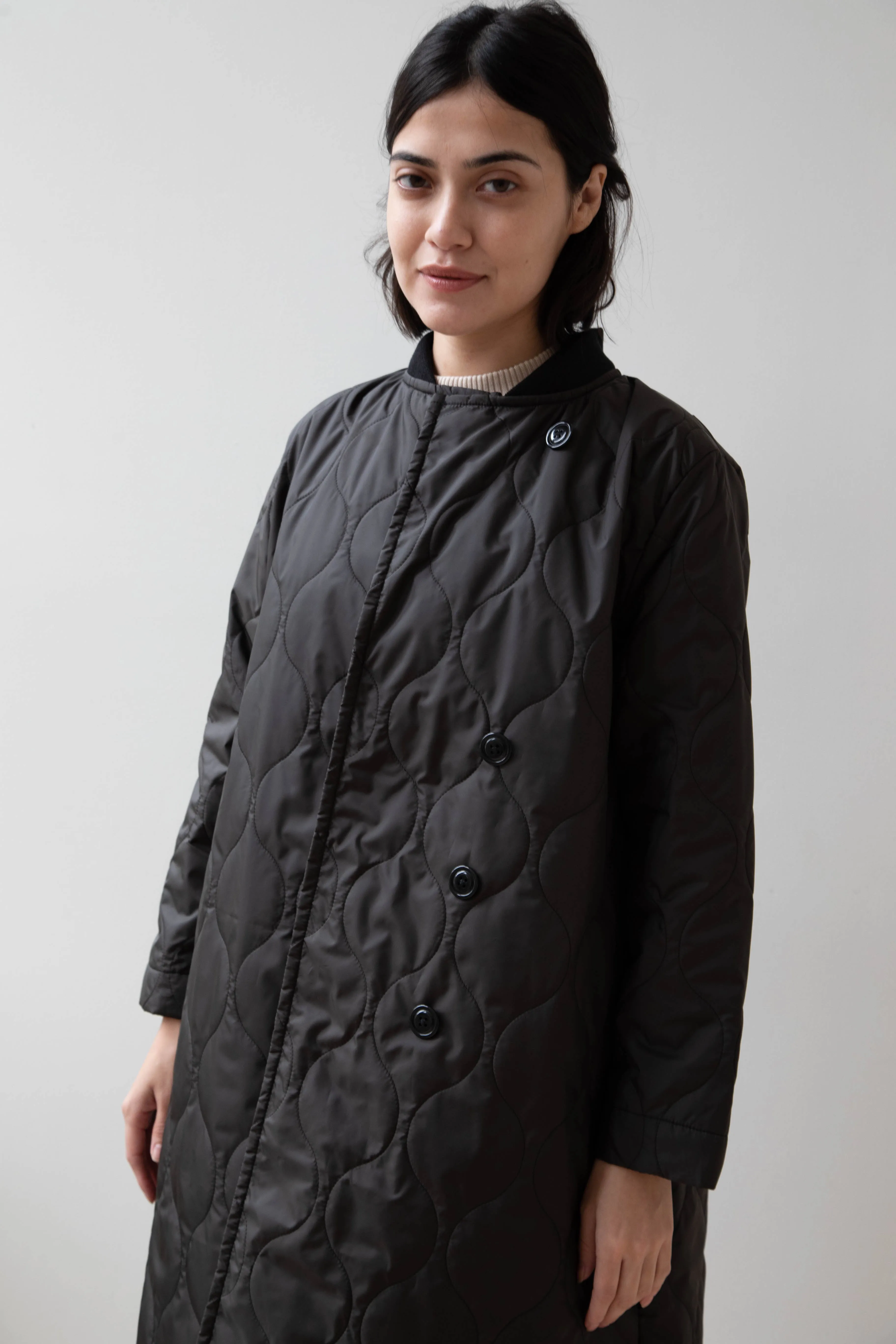 Laboratory | Nylon Quilted Coat in Black