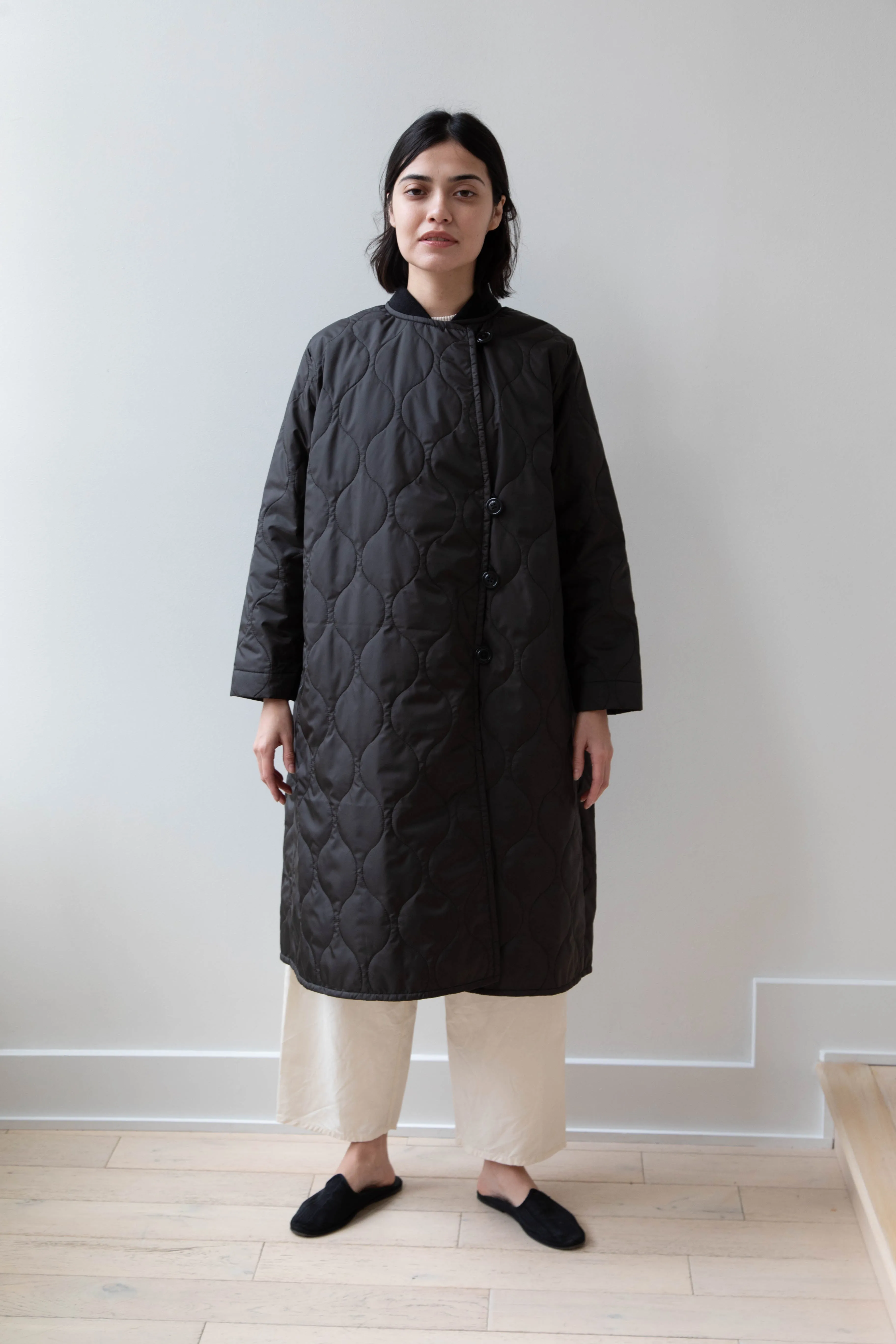 Laboratory | Nylon Quilted Coat in Black