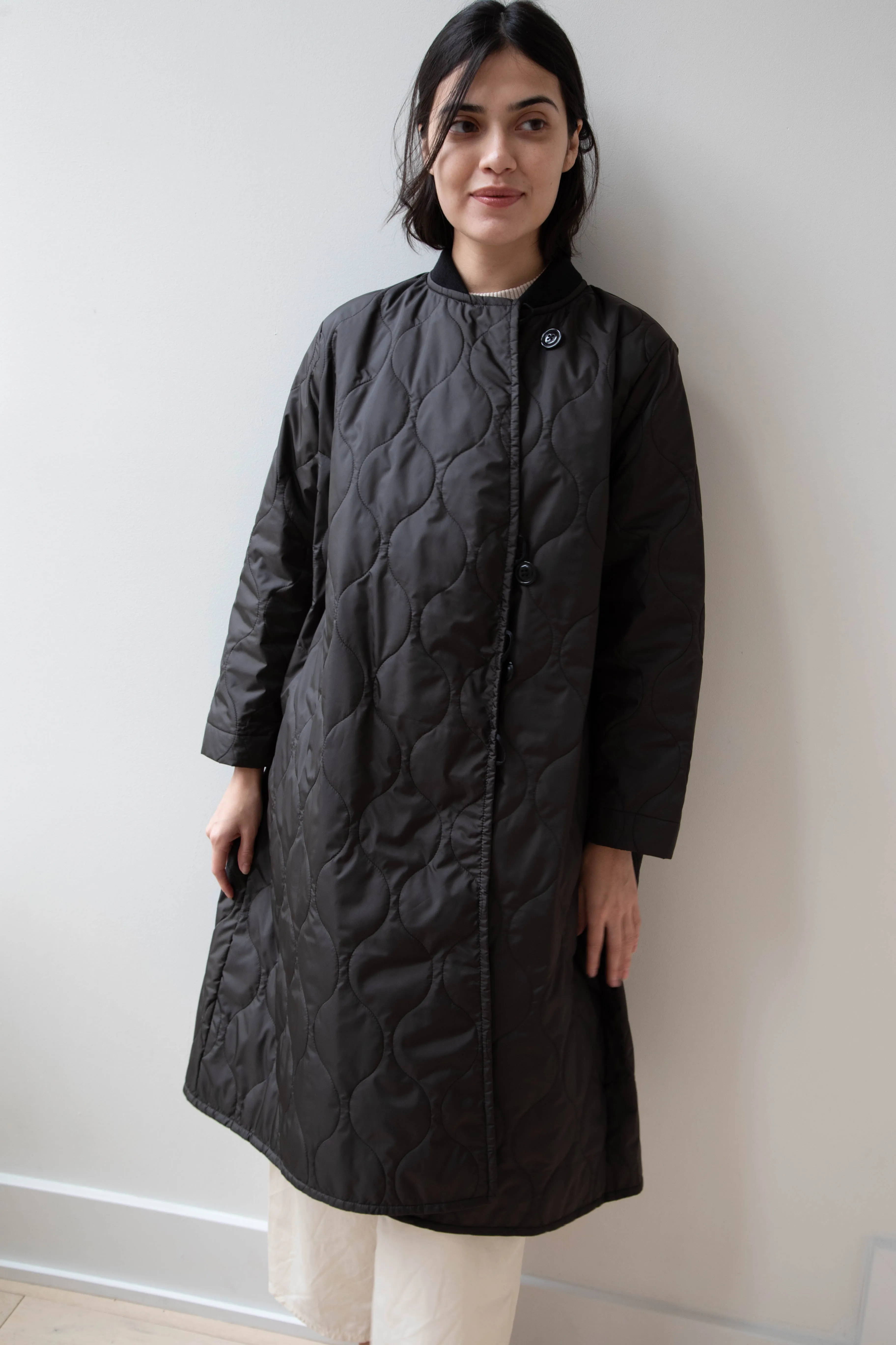 Laboratory | Nylon Quilted Coat in Black