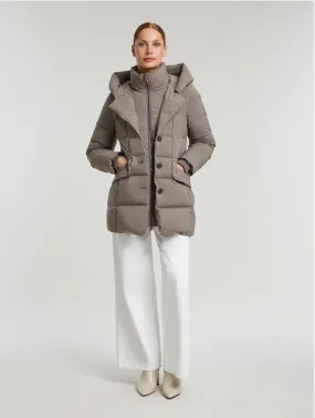 Leana Grey Taupe Down Quilted Coat