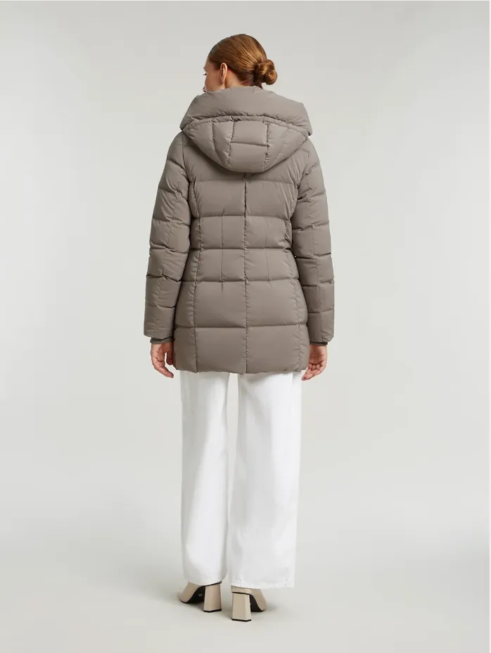 Leana Grey Taupe Down Quilted Coat