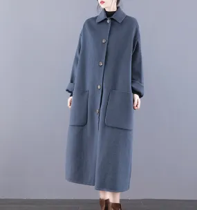 Long Double Face Wool Coat Handmade Long Warm Long Women Wool Coat Jacket/6677