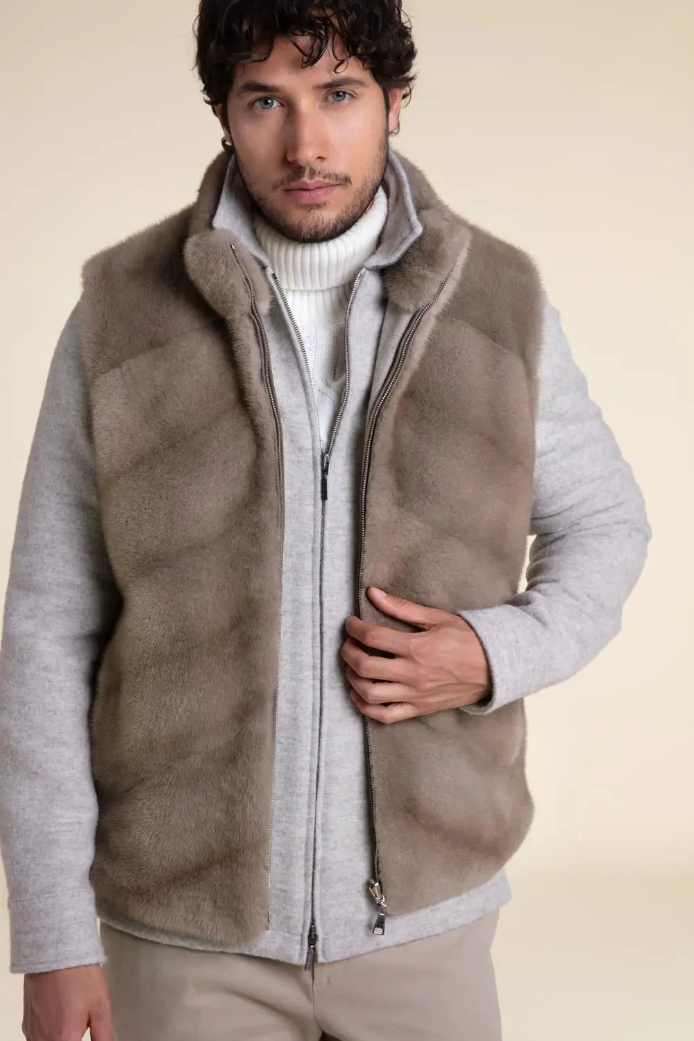 Male fur vest