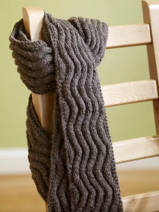 Meandering Rib Scarf Pattern (Knit) - Version 2