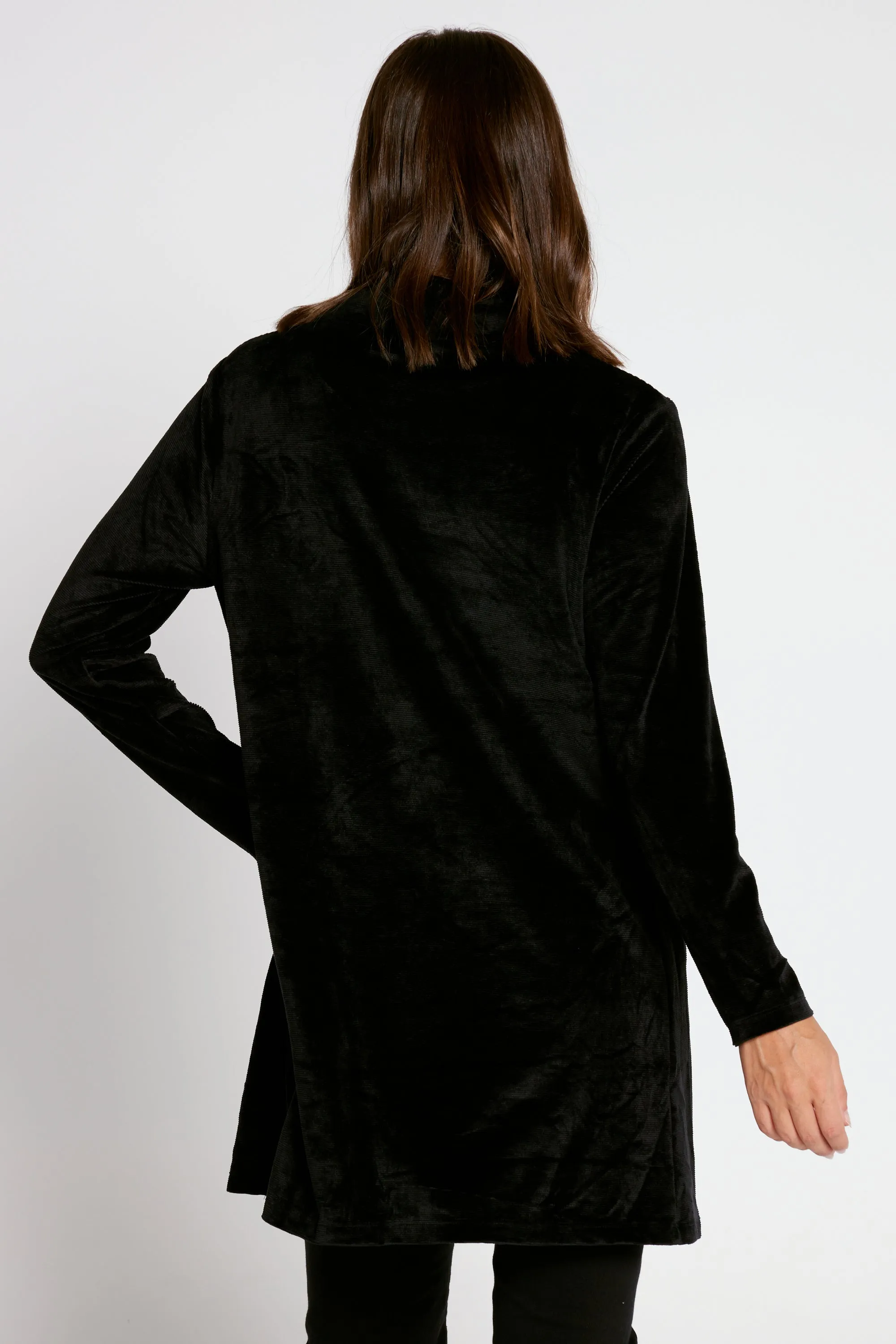 Melanie Velour Tunic - Black