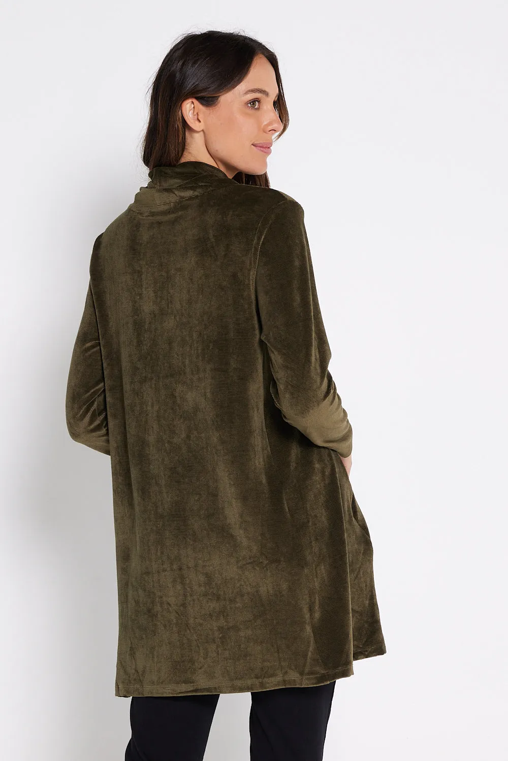 Melanie Velour Tunic - Khaki