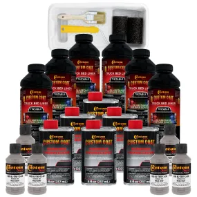 Mesa Gray 1.5 Gallon (6 Quart) Urethane Roll-On, Brush-On or Spray-On Truck Bed Liner Kit with Roller and Brush Applicator Kit - Textured Coating