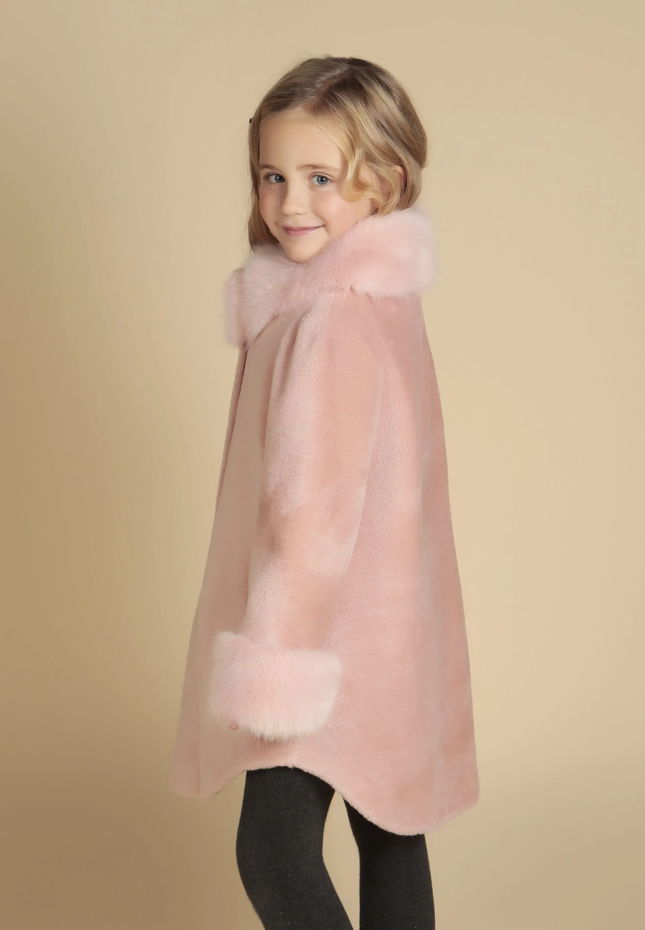 'Mini' 'Scarlett' Wool Coat in Rosa