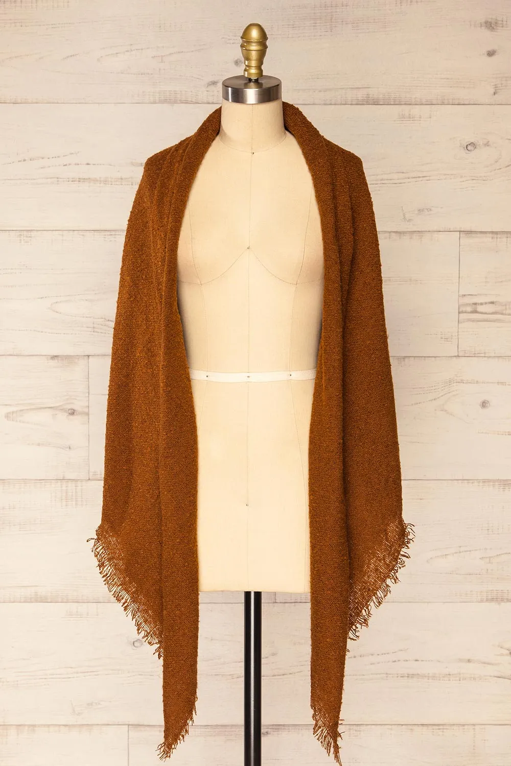 Mohaire Brown | Soft Knit Scarf