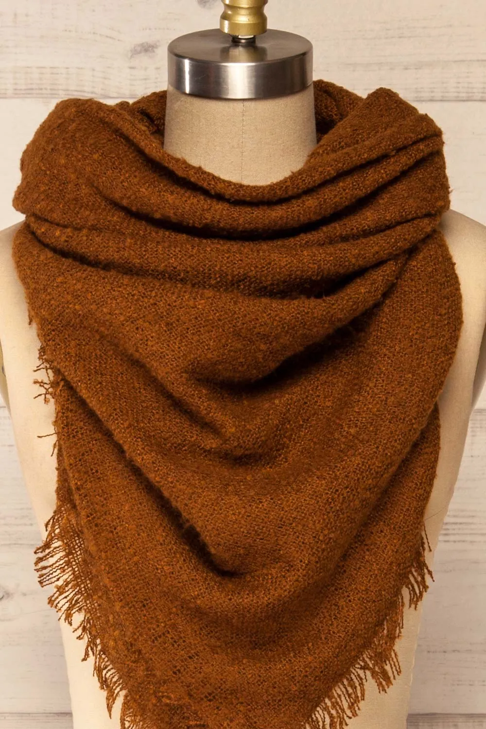 Mohaire Brown | Soft Knit Scarf