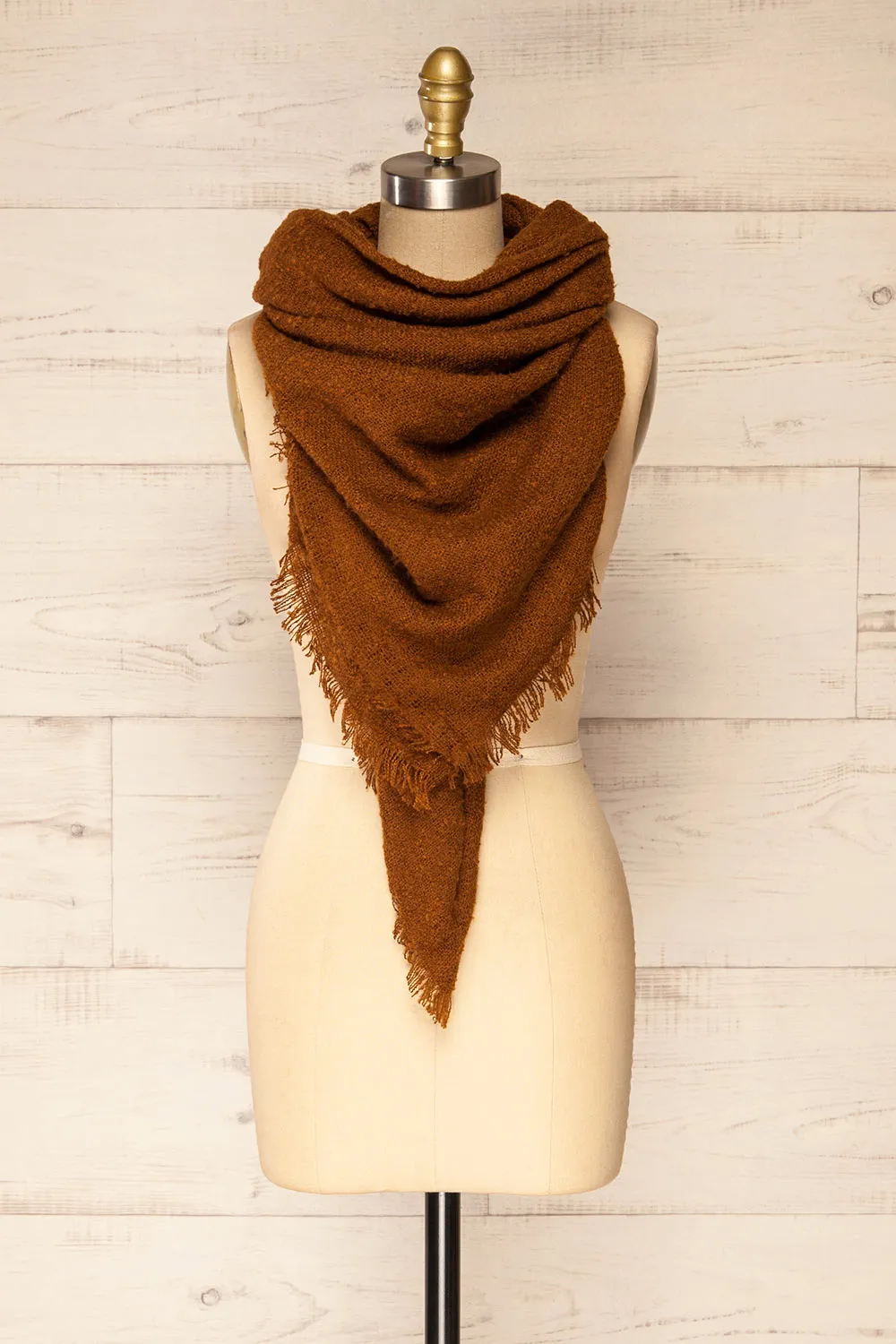 Mohaire Brown | Soft Knit Scarf