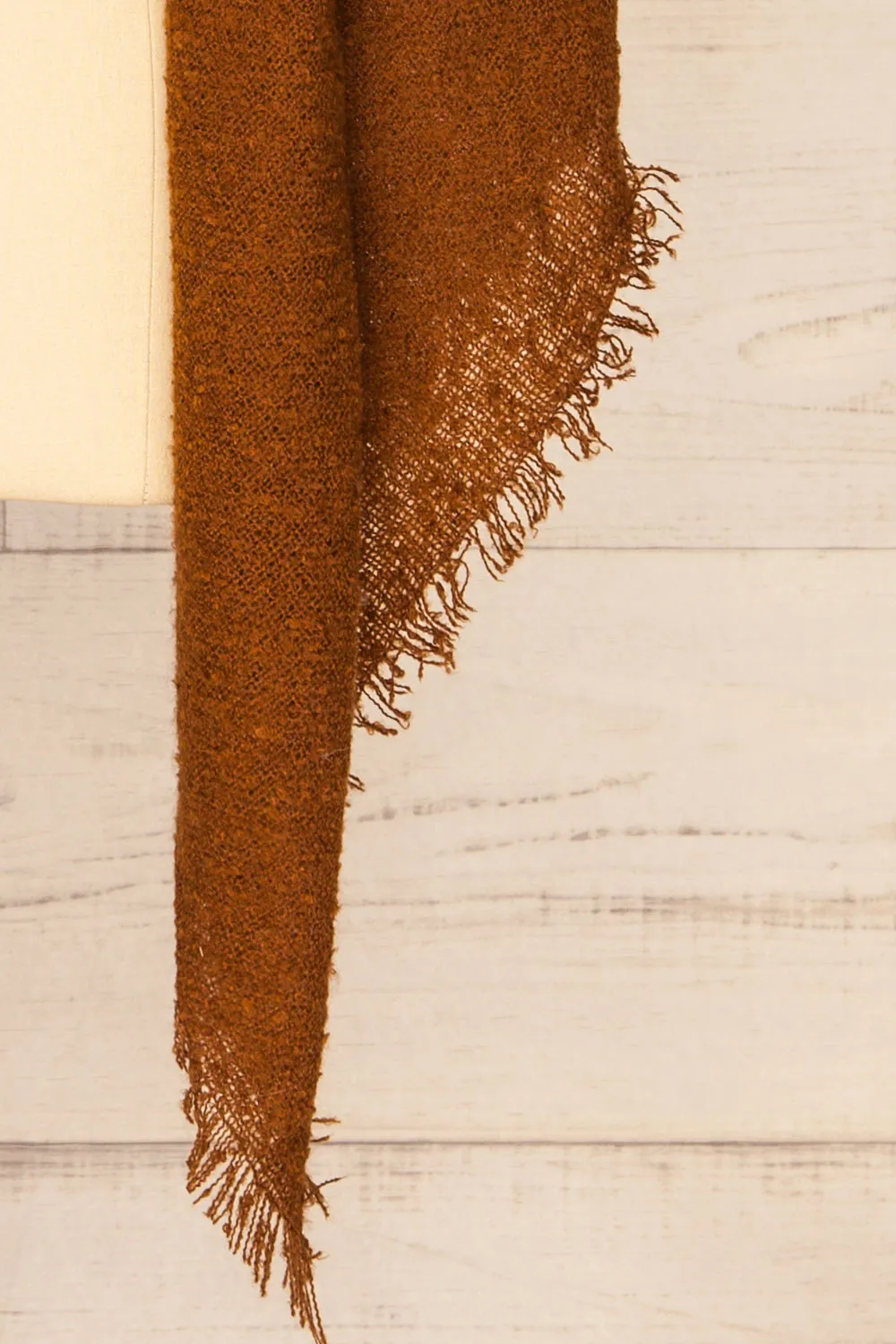 Mohaire Brown | Soft Knit Scarf