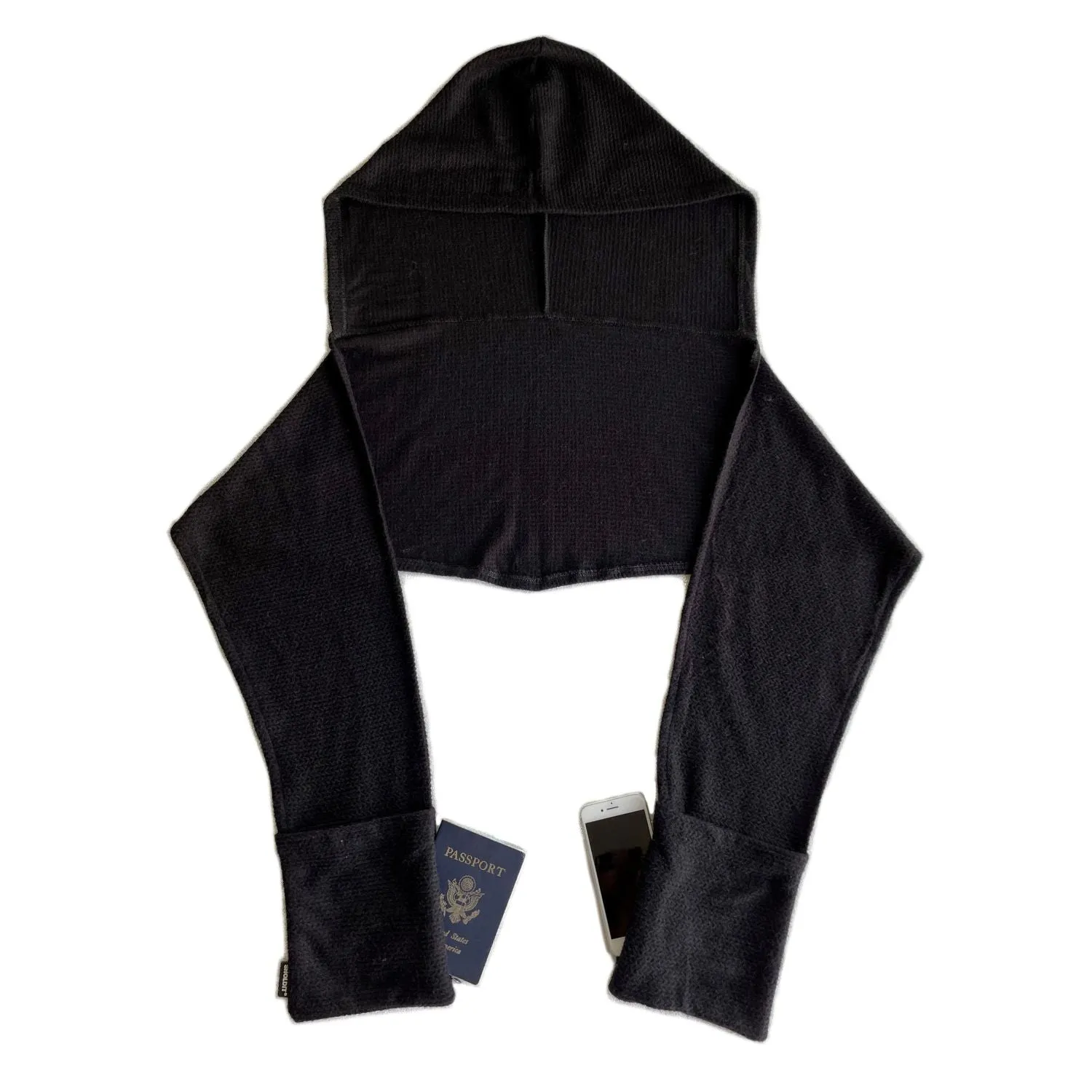 Multi-Pocket Hoodie Scarf™ | Uptown Black