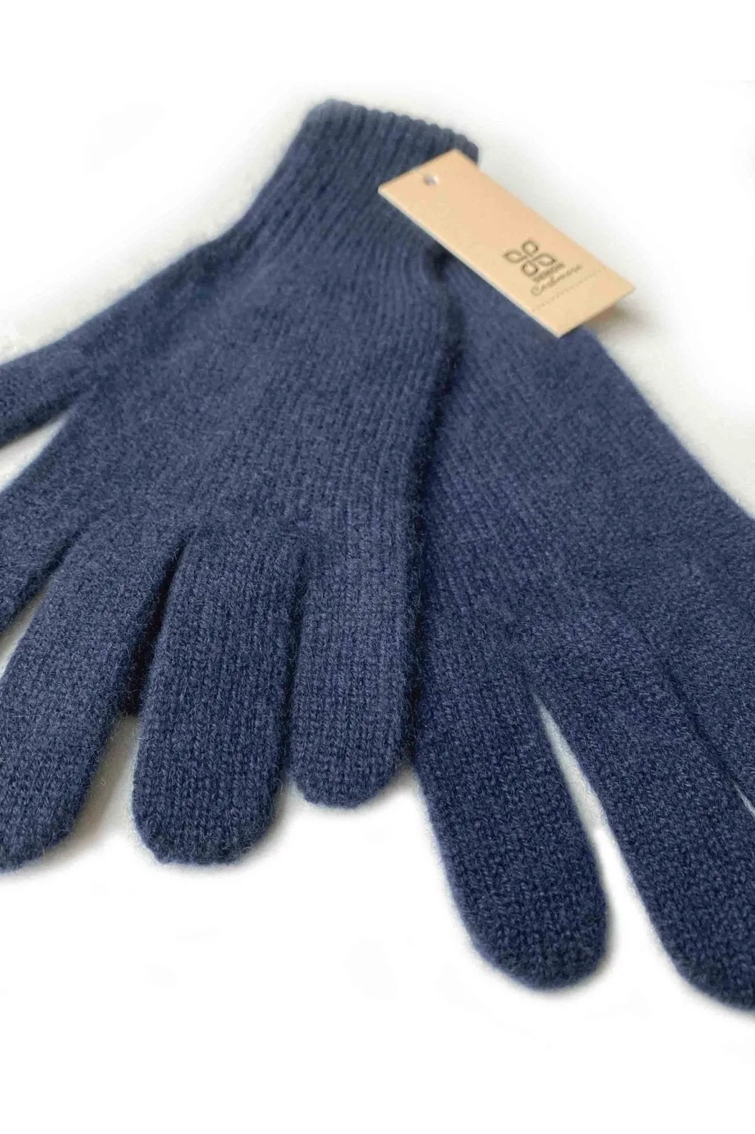 Navy cashmere gloves for women