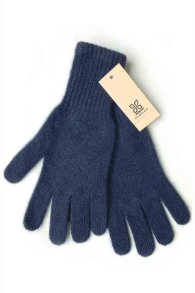 Navy cashmere gloves for women