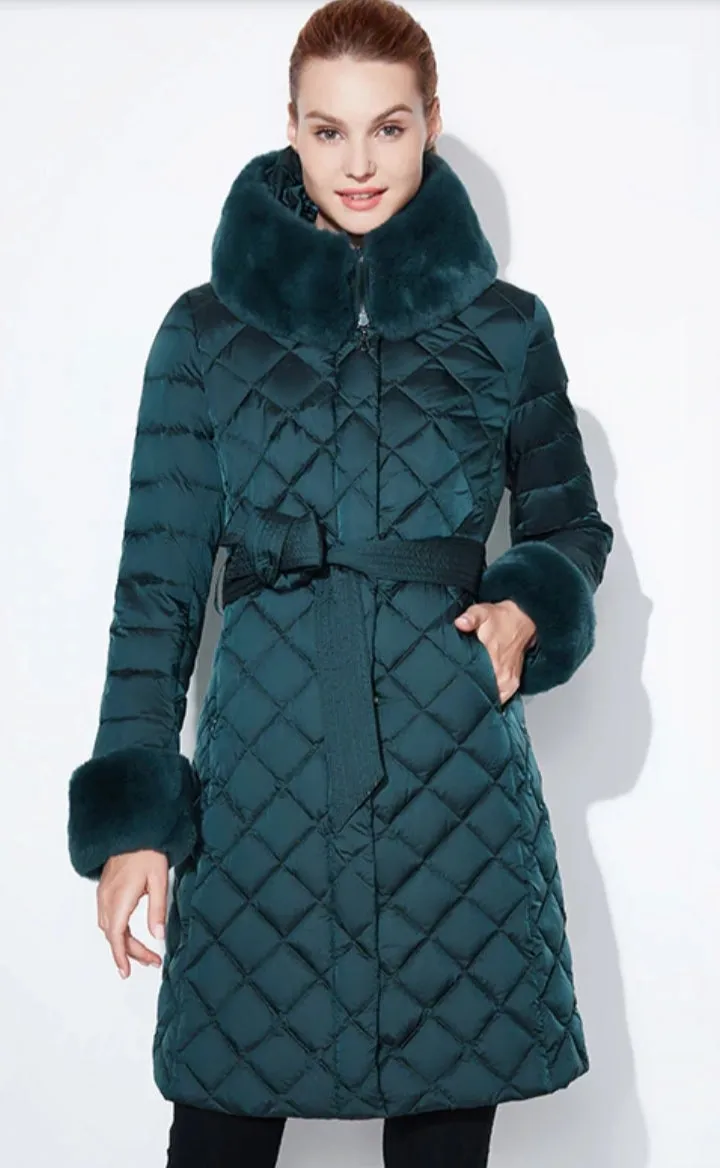 New Arrival Fashion Coats Quilted Collared Fur Casual Sweater Warm Coat Cotton Women Clothes